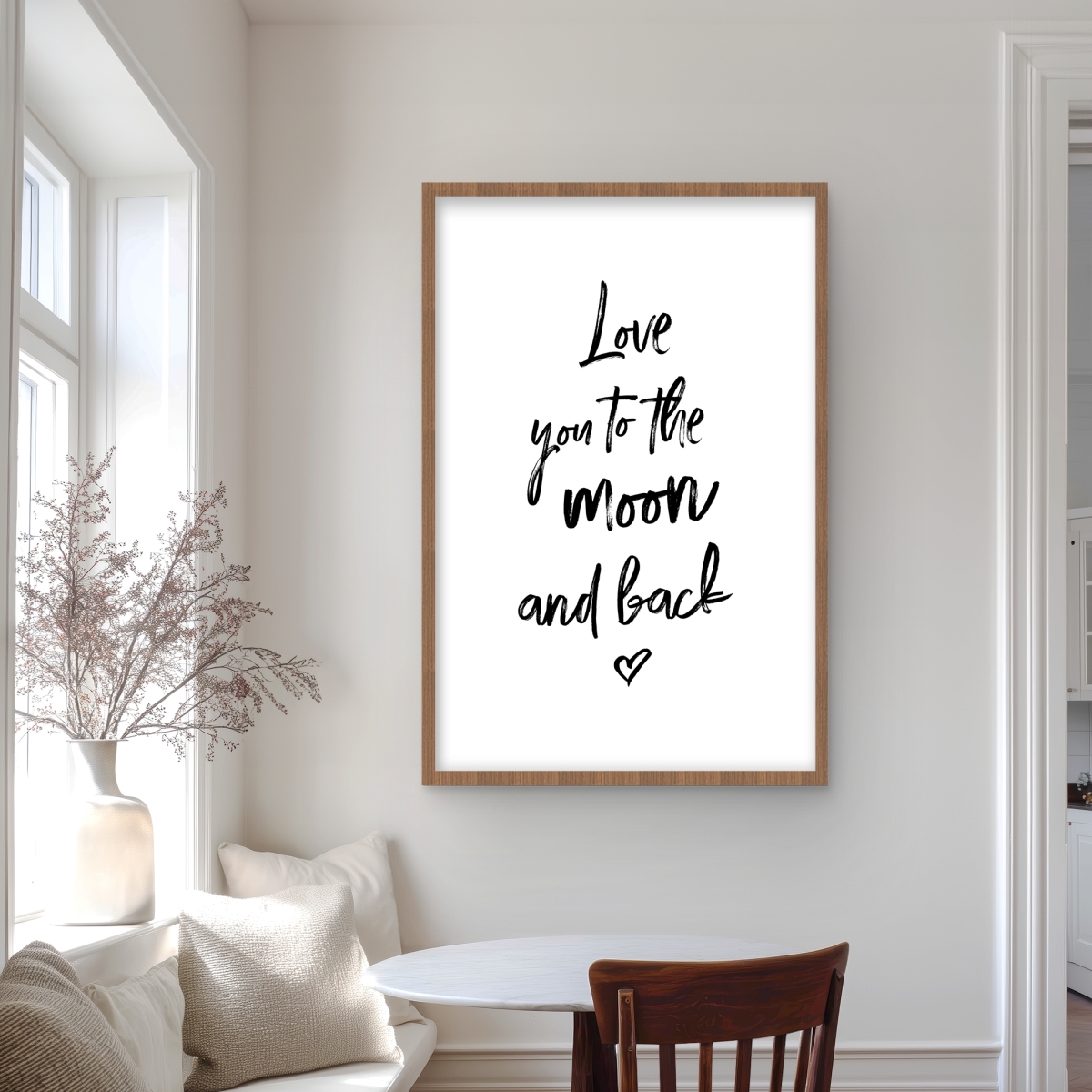 C1FM24363HQC4N 24 x 36 in. Love You to the Moon & Back - Scandinavian Framed Print