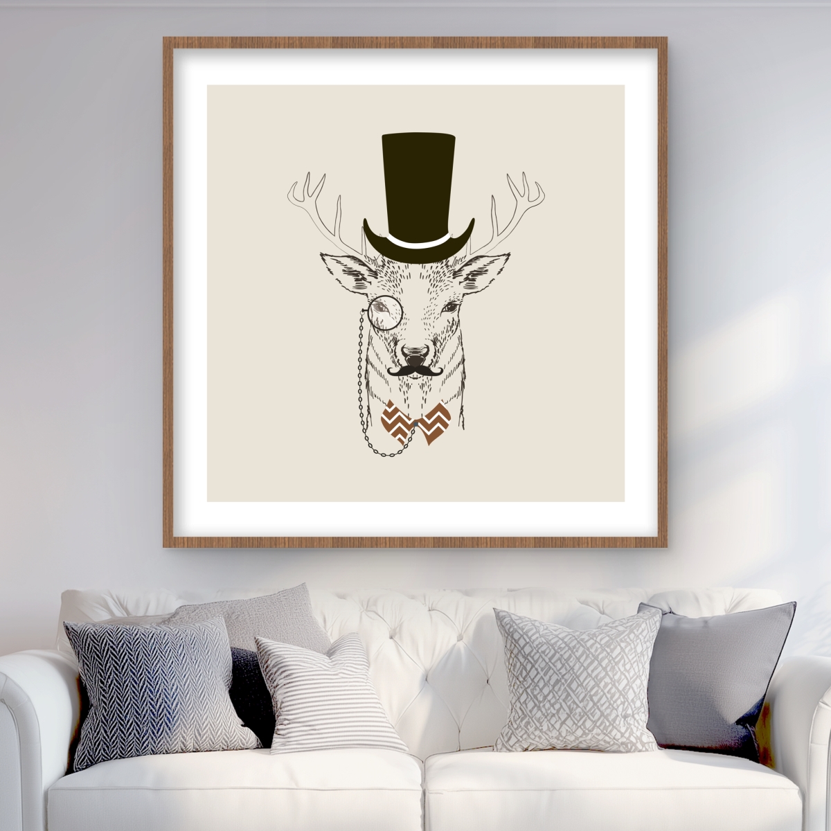 C1FM3636E8Z58U 36 x 36 in. Aristocrat Roe Deer - Framed Matted Print for Home Decor