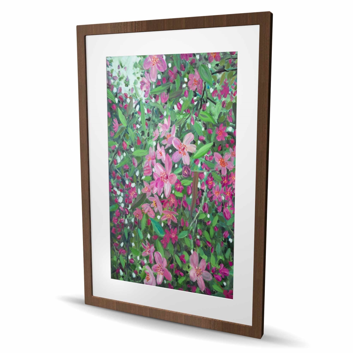 C1FM2436B7MUCT 24 x 36 in. Cherry Tree Blooming - Framed Matted Print for Home Decor
