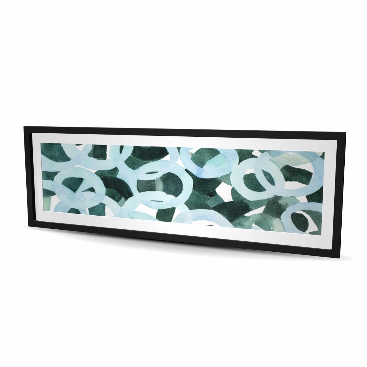 C1FM2060RW9VXM 20 x 60 in. Abstract Circles - Framed Matted Print for Home Decor