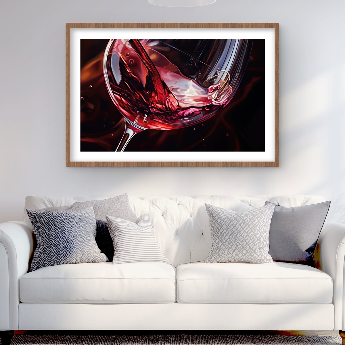 C1FM2436RTKRZI 24 x 36 in. Wine Glass - Red Kitchen Framed Matted Print - Home Decor