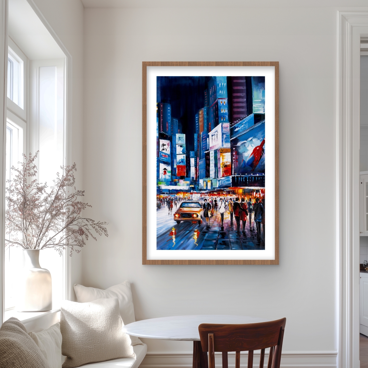 C1FM2436DNHVUS 24 x 36 in. Times Square Perspective - Scenic Blue Framed Matted Print