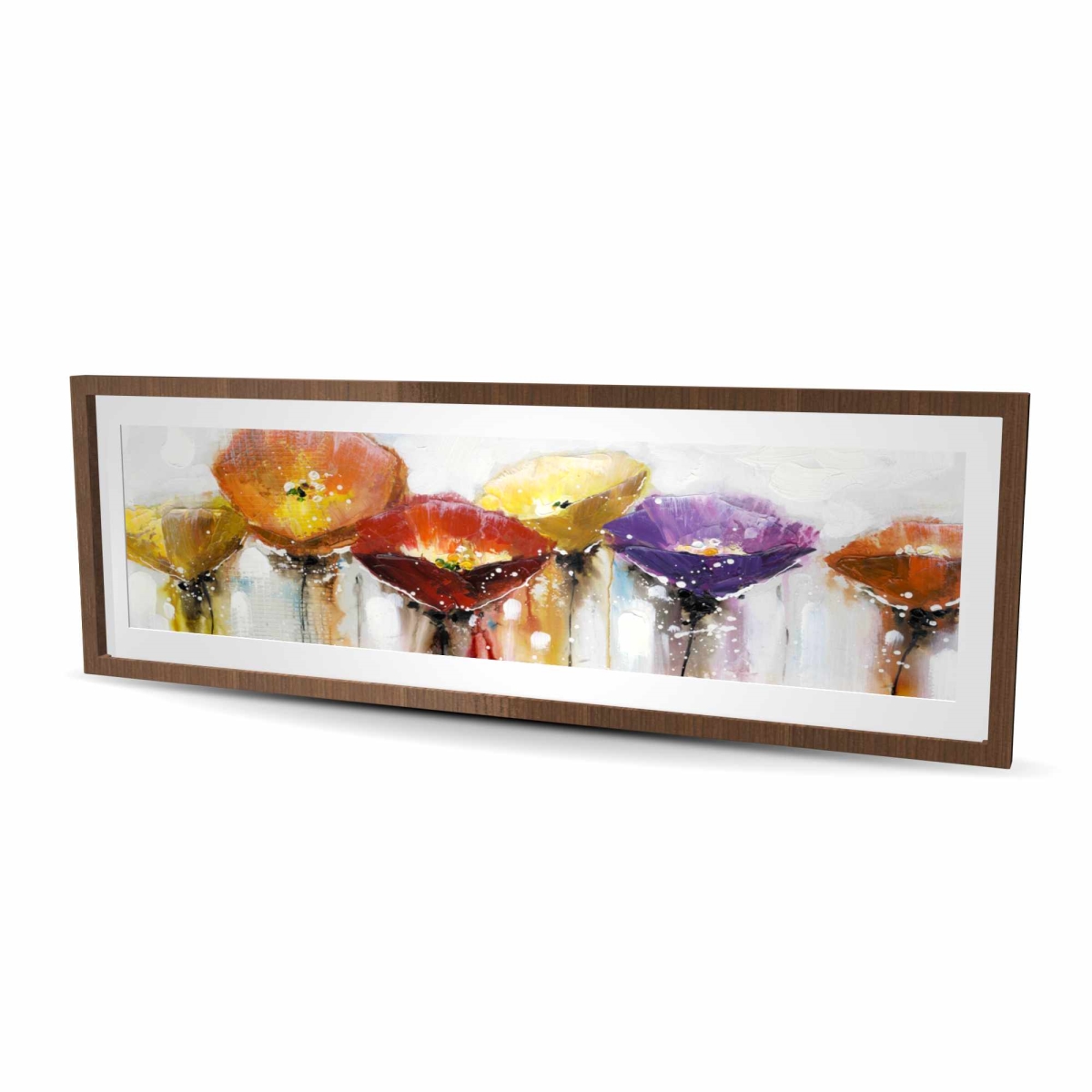 C1FM2060YCK5IU 20 x 60 in. Multiple Colorful Abstract Flowers - Orange Floral Print