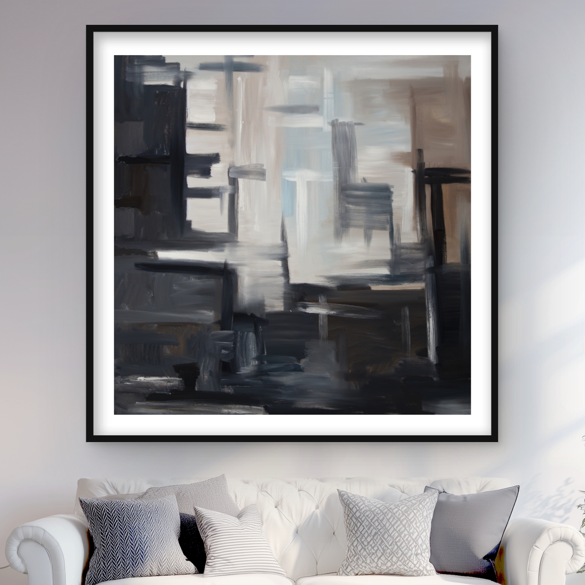 C1FM4848J4JJWR 48 x 48 in. Subtil - Man Cave Shapes Framed Matted Print for Home Decor