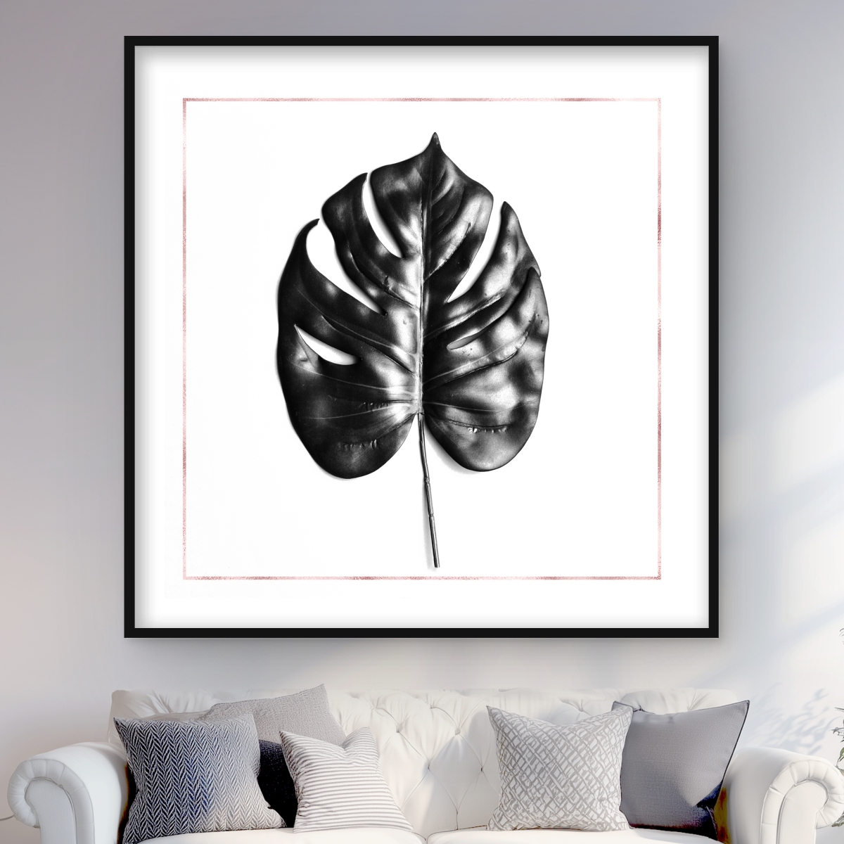 C1FM4848P5BOU8 48 x 48 in. Split Leaf Philodendron Print - Scandinavian Bedroom Decor