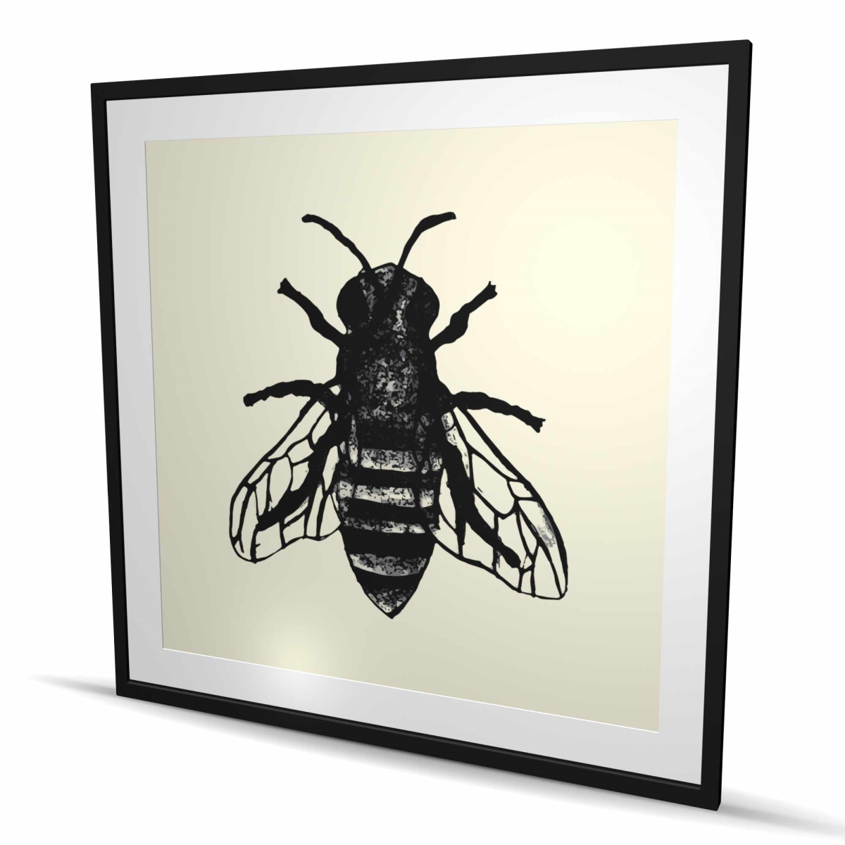 C1FM4848AASE4N 48 x 48 in. Bee Framed Matted Print - Insect Home Decor Art