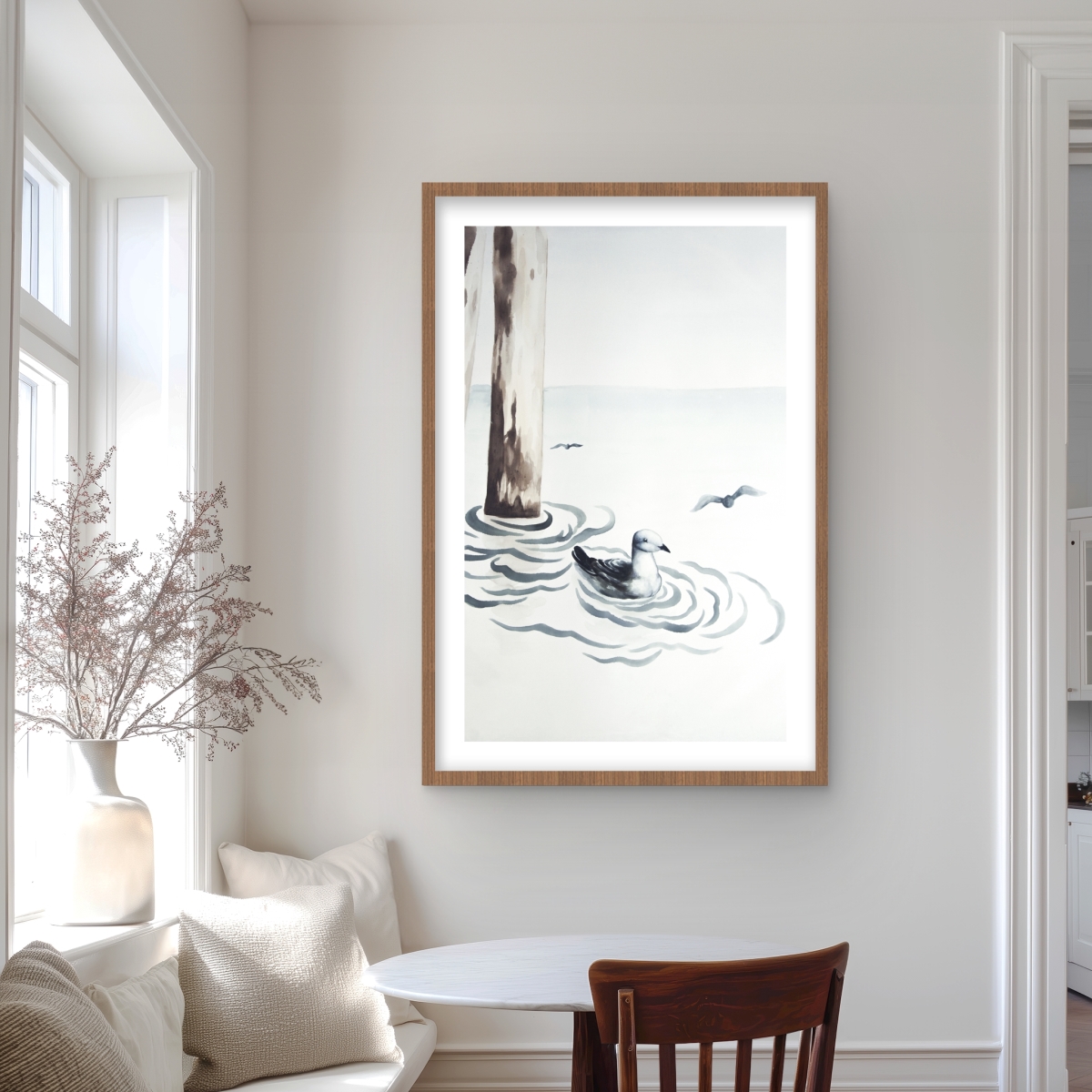C1FM2436G2J4V5 24 x 36 in. Seagull Coastal Framed Matted Print - Home Decor Artwork