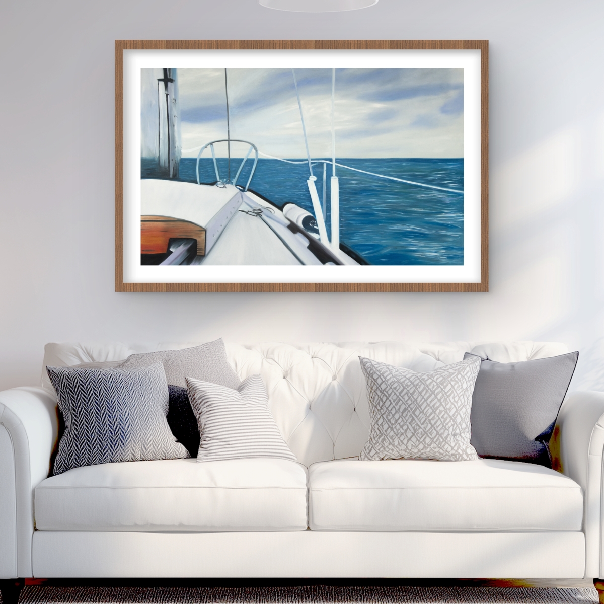 C1FM2436I4NU2G 24 x 36 in. Sail on the Water - Sea Marine Framed Matted Print Decor