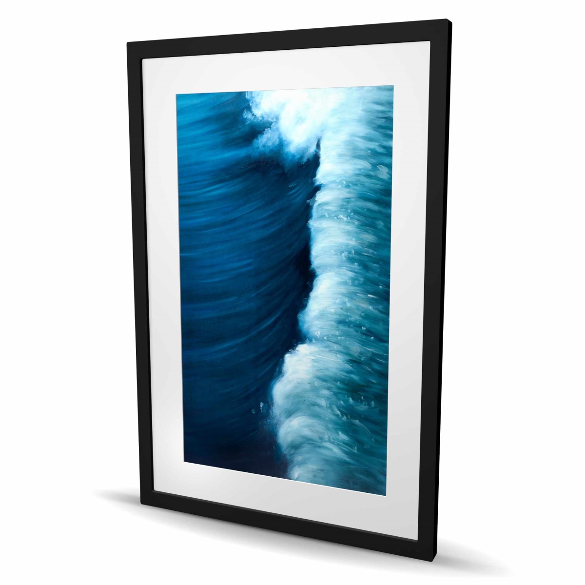 C1FM2436R2WP51 24 x 36 in. Wave - Sea Blue Framed Matted Print for Home Decor