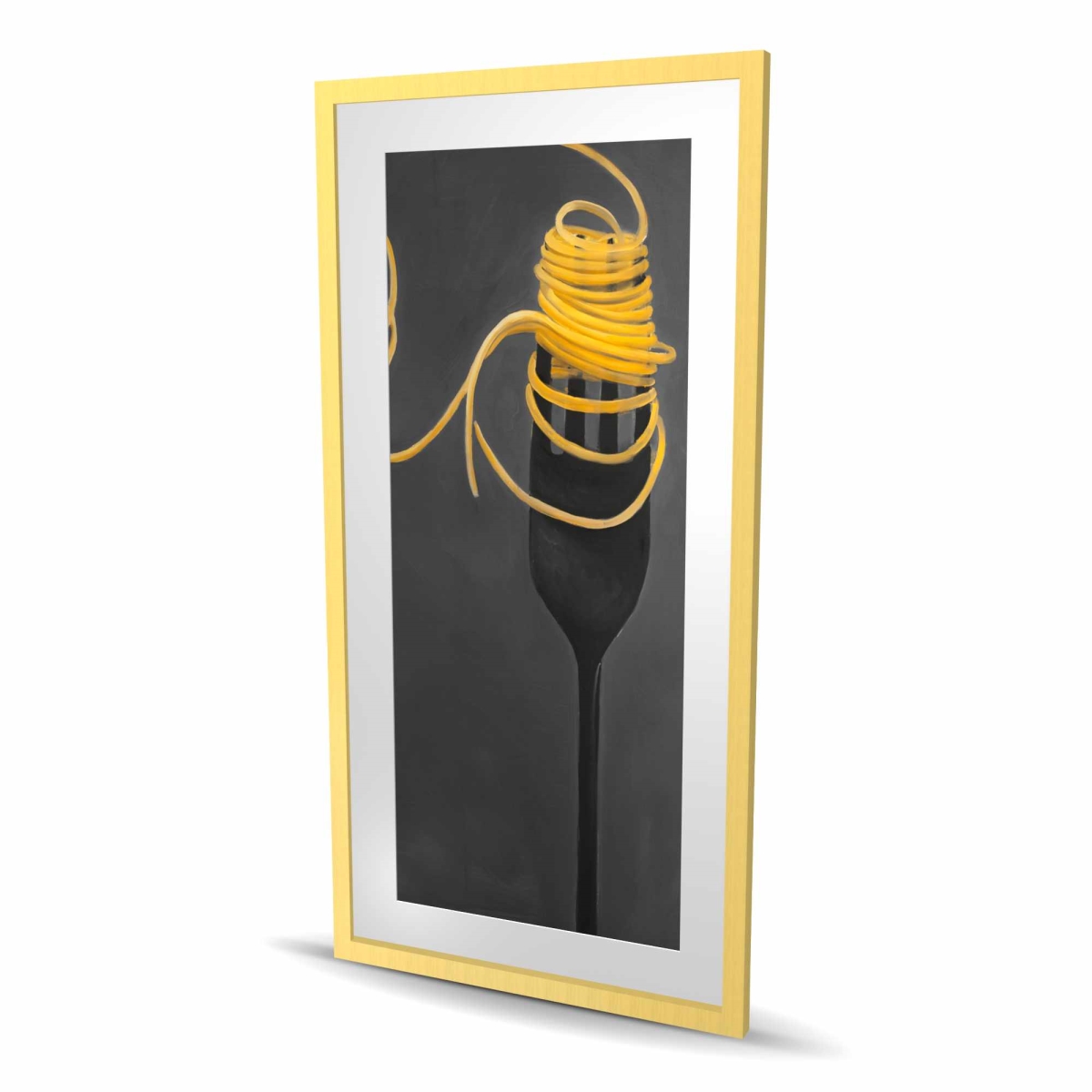 C1FM24481LVJK7 24 x 48 in. Spaghetti Pasta Around A Fork - Still Life Framed Print