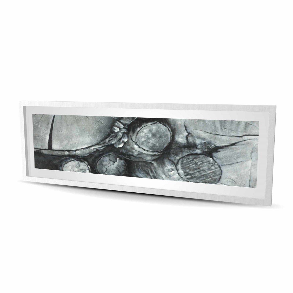 C1FM2060ONR6W4 20 x 60 in. Textured Wooden Logs - Trees Still Life Framed Print Decor