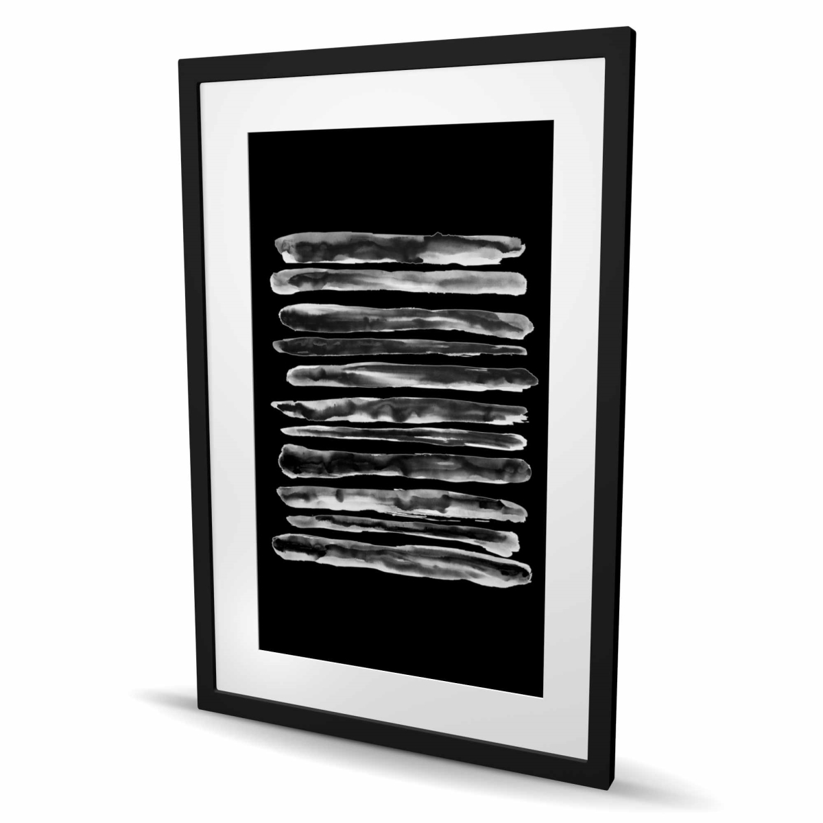C1FM2436BEGDB2 24 x 36 in. Hatching Black & White Framed Matted Print for Home Decor