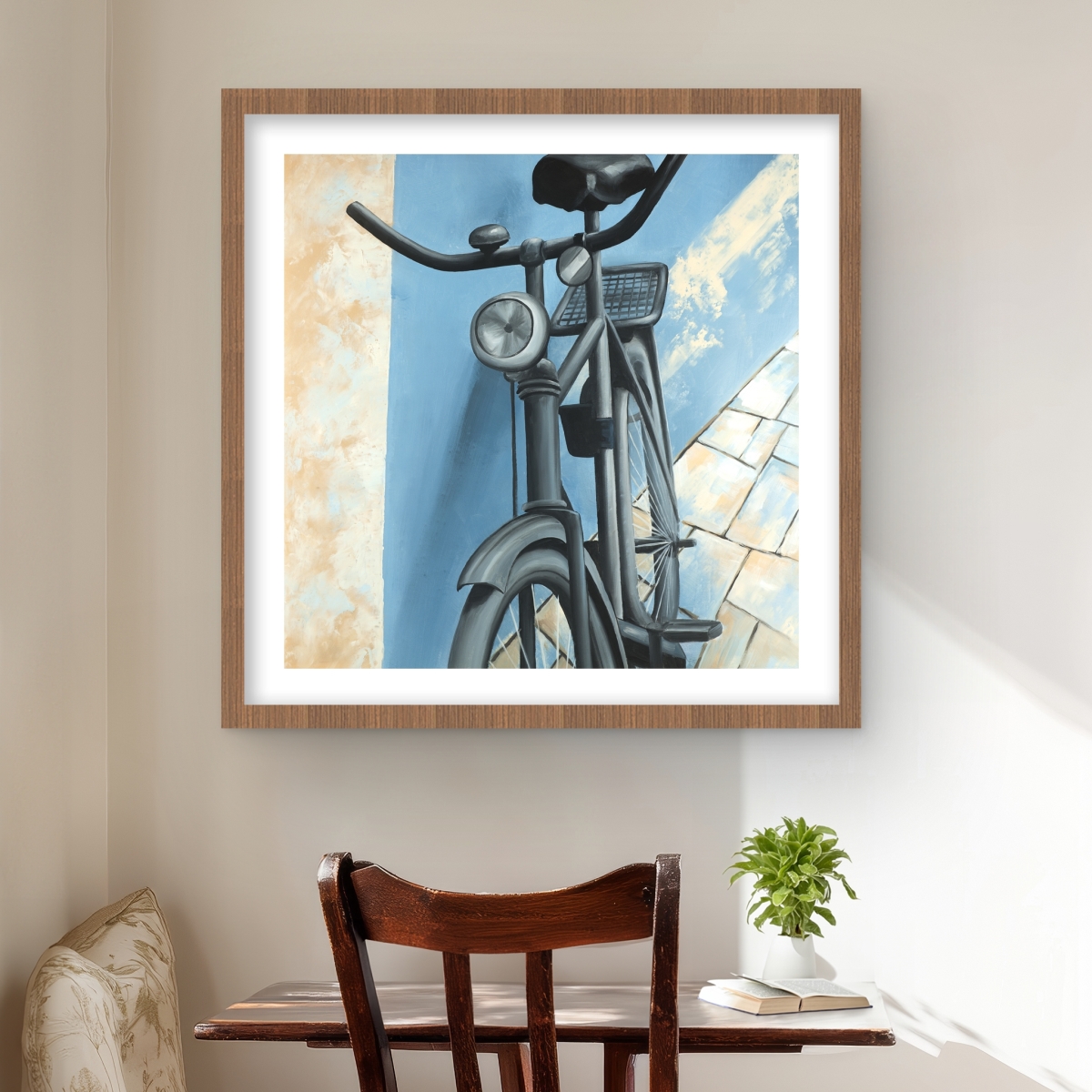 C1FM2424NR349G 24 x 24 in. Abandoned Bicycle - Man Cave Framed Matted Print for Decor