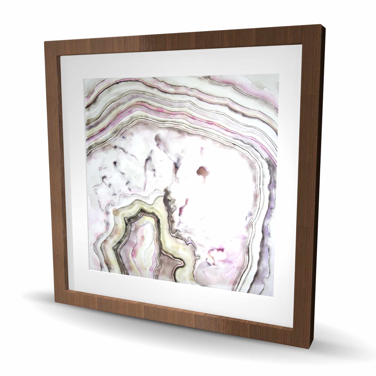 C1FM24249BLD01 24 x 24 in. Agate - Abstract Minerals Framed Matted Print for Home Decor