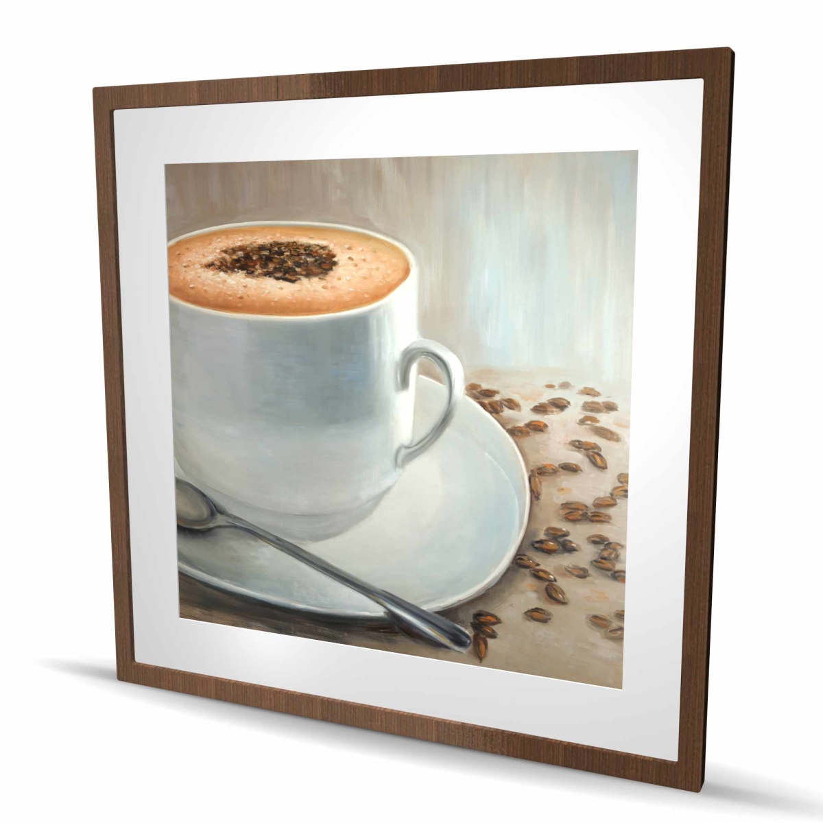 C1FM3636SFID8D 36 x 36 in. Cappuccino Time - Kitchen Hygge Framed Matted Print Decor