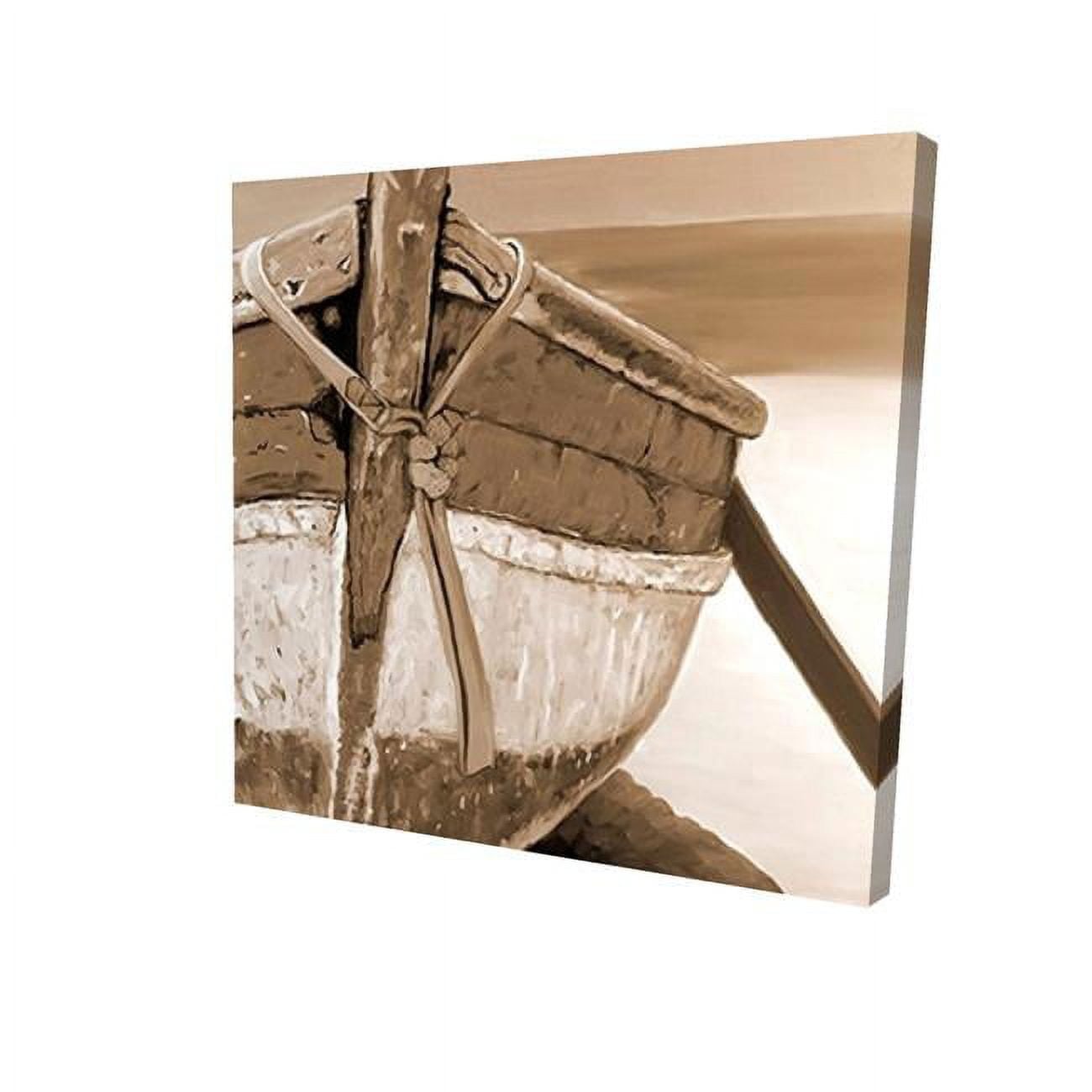 16 x 16 in. Tied Up Rowing Boat-Print on Canvas