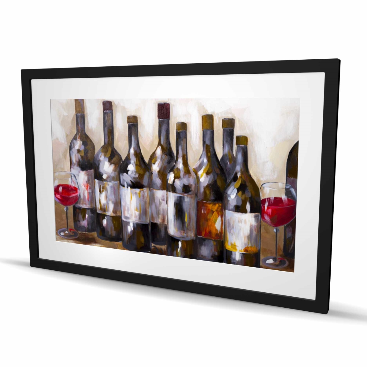C1FM2436QXI21X 24 x 36 in. Red Wine Still Life Kitchen Framed Matted Print - Home Decor