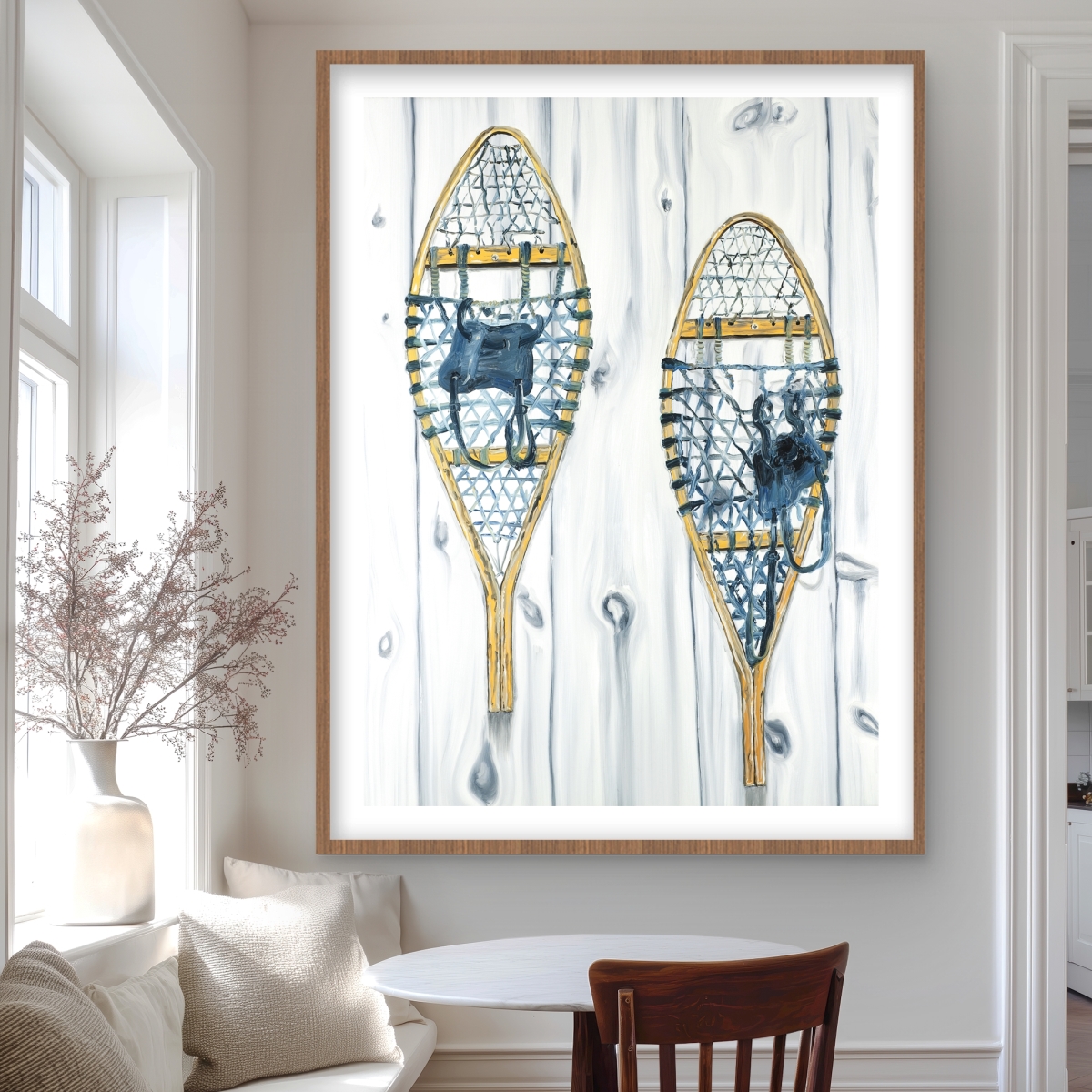 C1FM3648VS6TIM 36 x 48 in. Vintage Wood Snowshoes - Man Cave Hygge Print for Home Decor