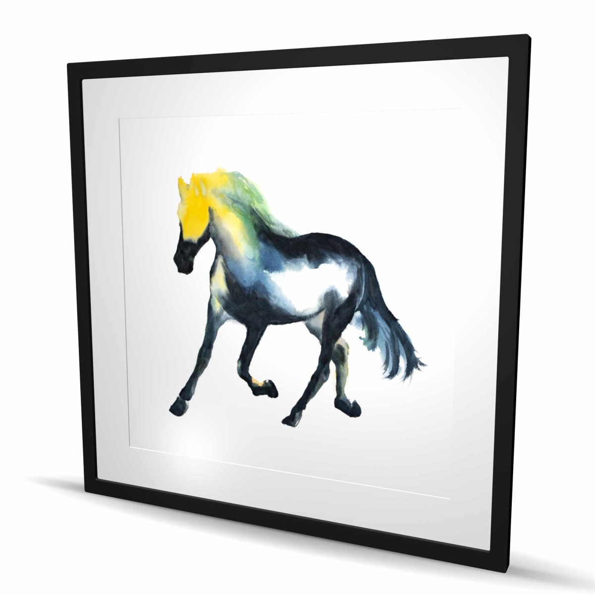 C1FM3636PH6TY1 36 x 36 in. Galloping Horse - Framed Matted Print for Home Decor