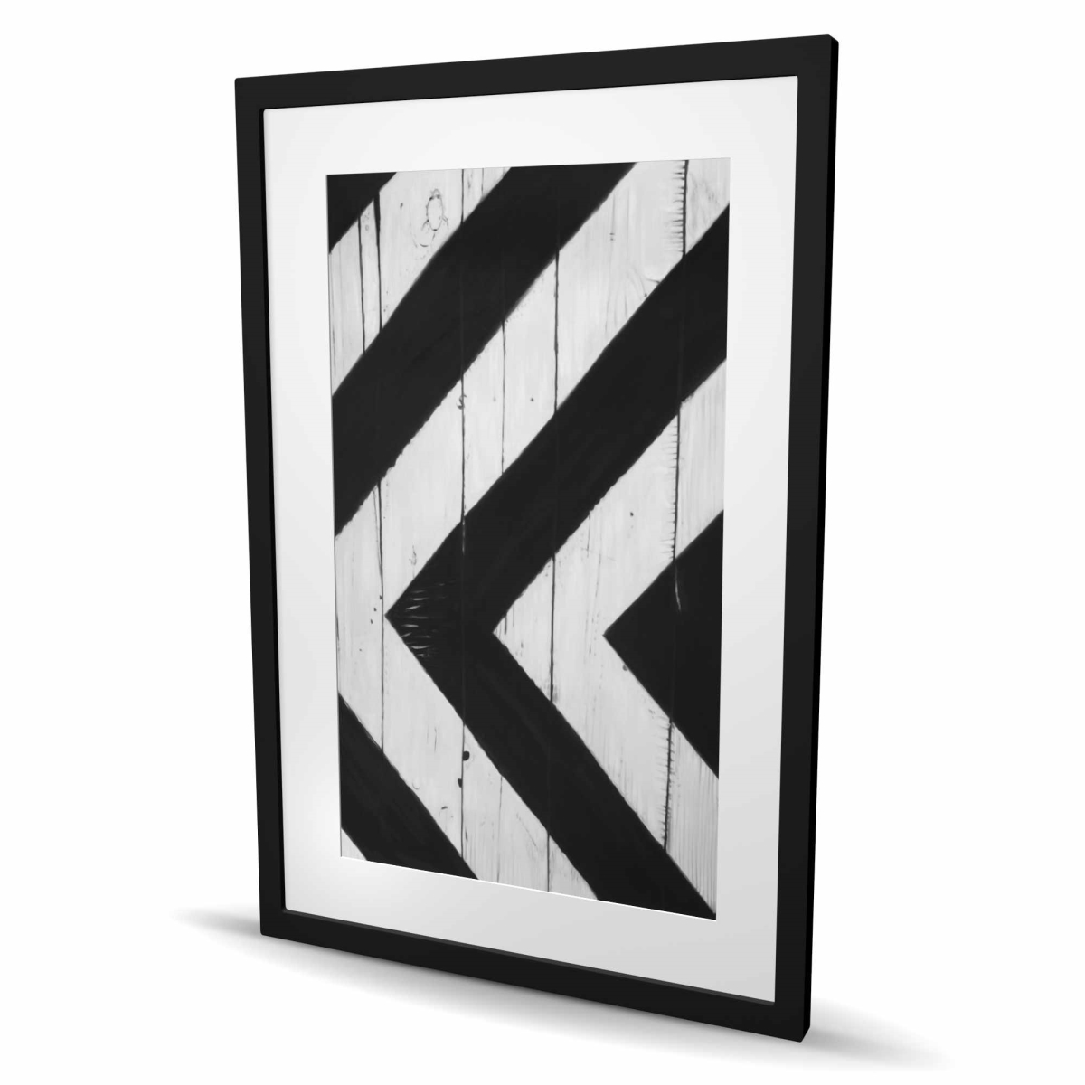 C1FM2436I8G73A 24 x 36 in. Rhombus on Wood - Man Cave Patterns Framed Matted Print