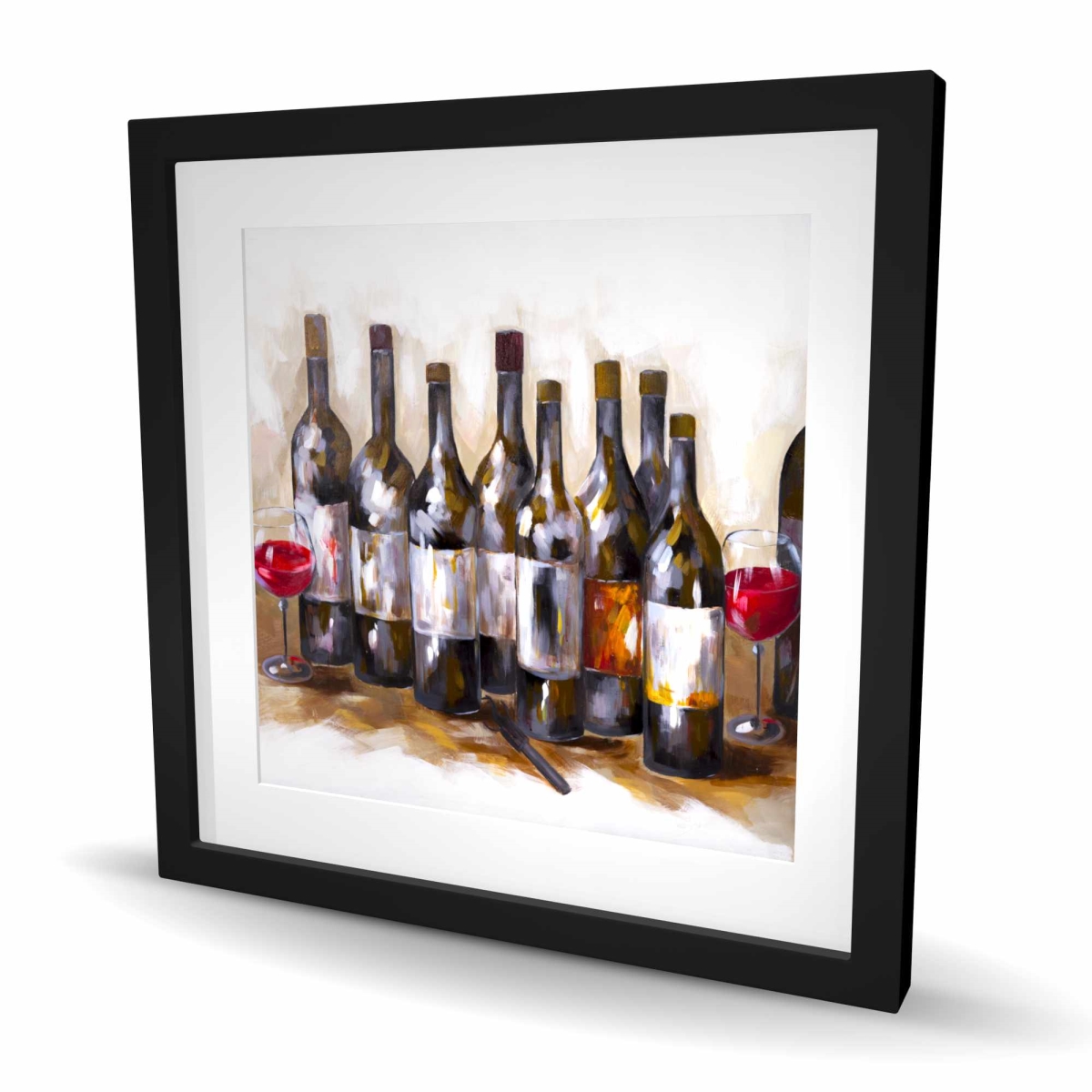 C1FM2424Q4K6SW 24 x 24 in. Red Wine - Object Kitchen Framed Matted Print for Home Decor