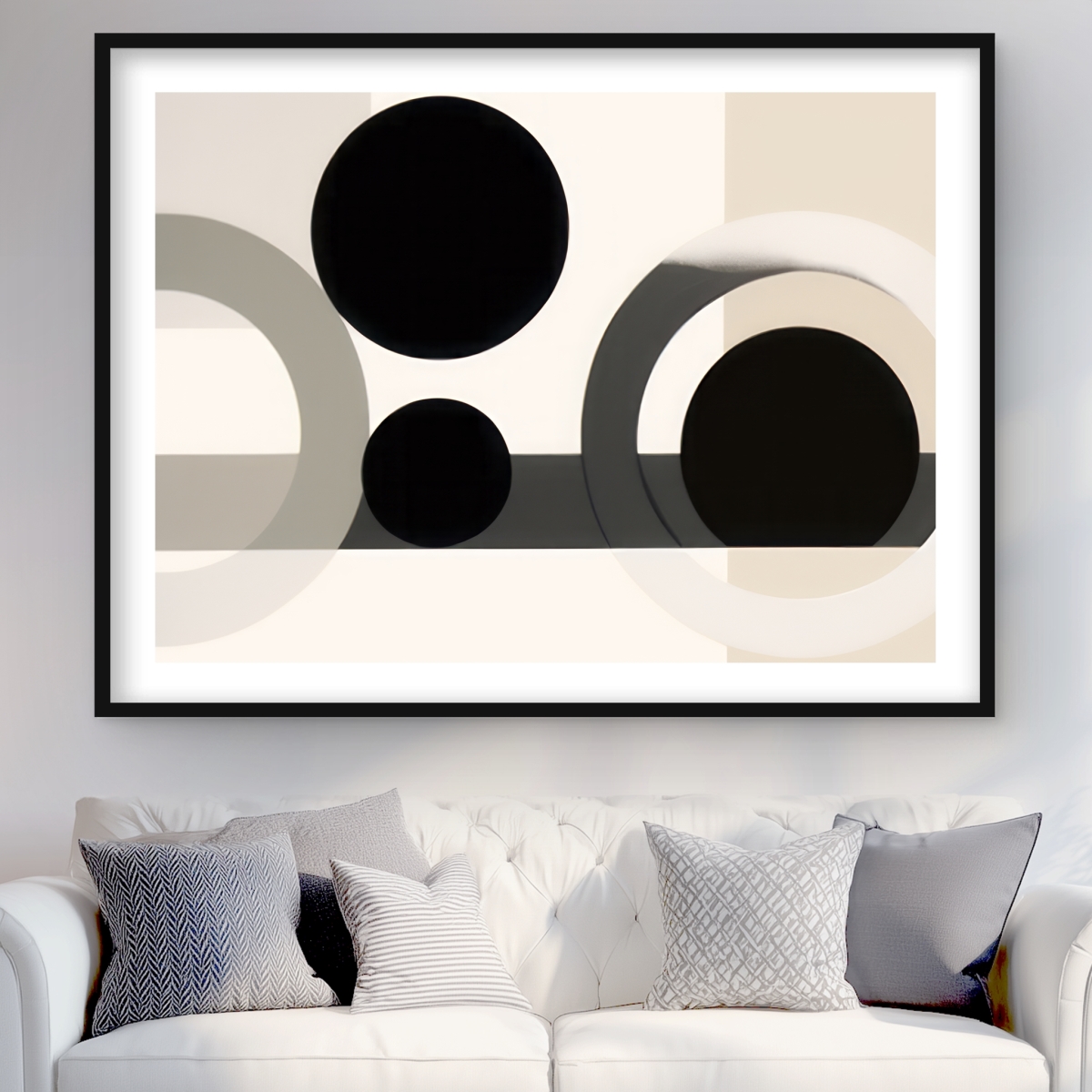 C1FM36487P7VYR 36 x 48 in. Grouped Bedroom Pattern Framed Matted Print - Home Decor