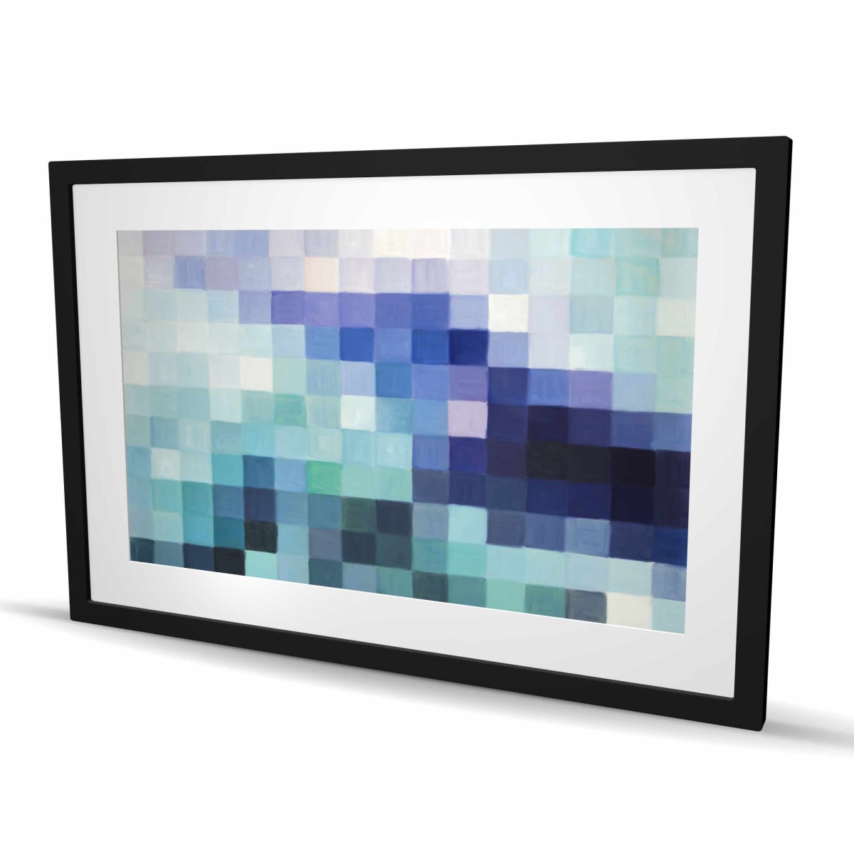 C1FM2436LDH4VM 24 x 36 in. Pixelized Landscape - Modern Bathroom Framed Print for Decor