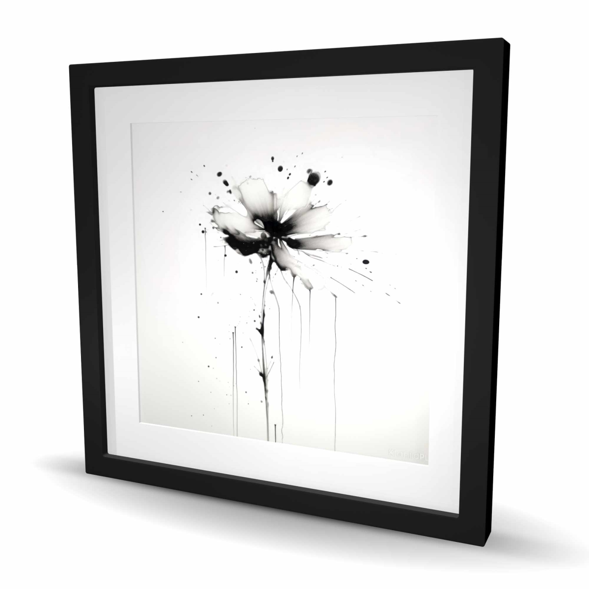 C1FM2424VWQVW3 24 x 24 in. Exploding Flower - Framed Matted Print for Living Room Decor
