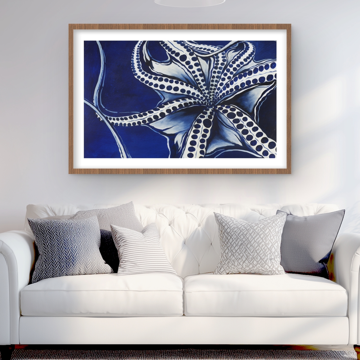 C1FM2436VDP2MS 24 x 36 in. Dancing Octopus - Contemporary Bathroom Framed Print Decor