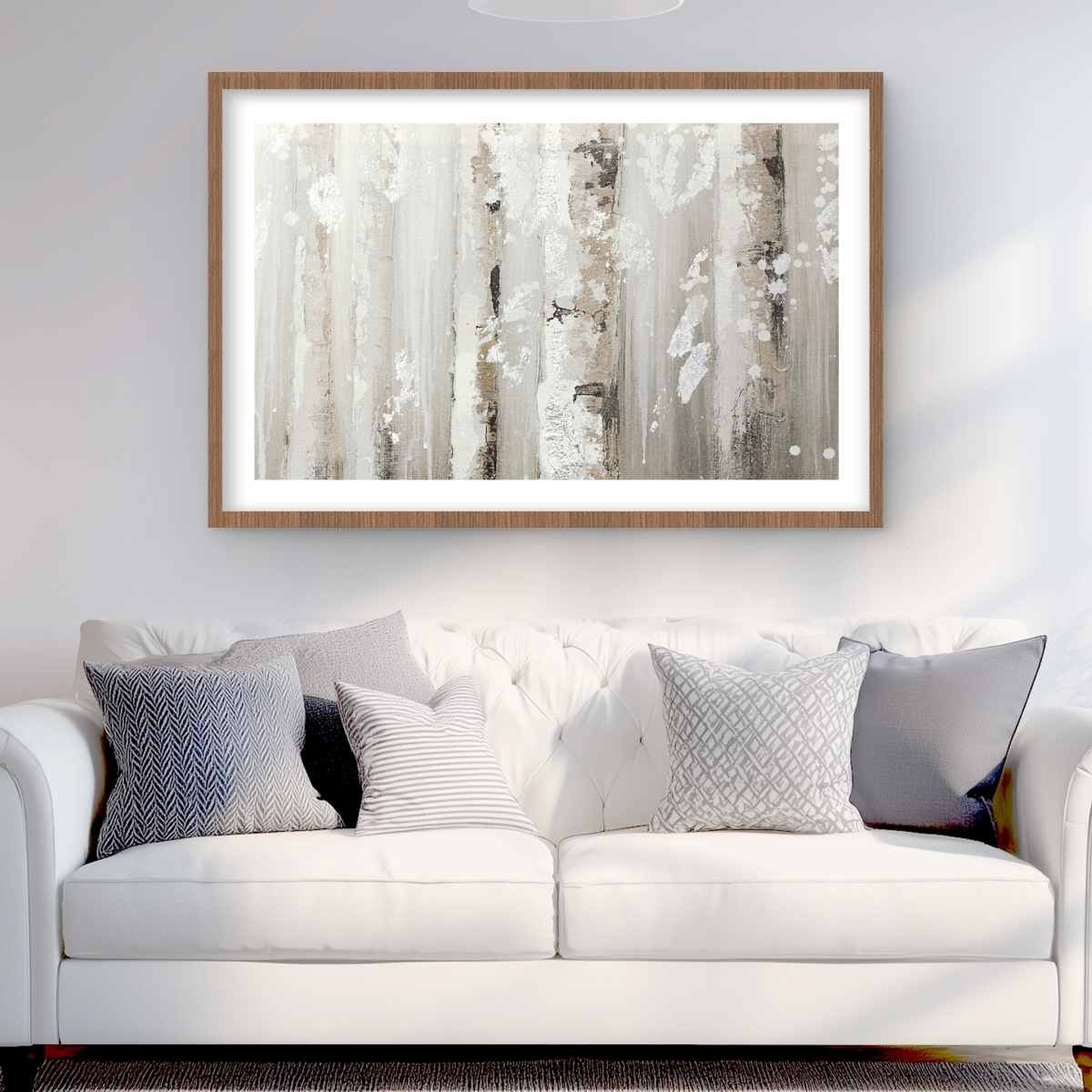 C1FM24362SLL0Z 24 x 36 in. Delicate Birch Trees - Framed Matted Print for Home Decor