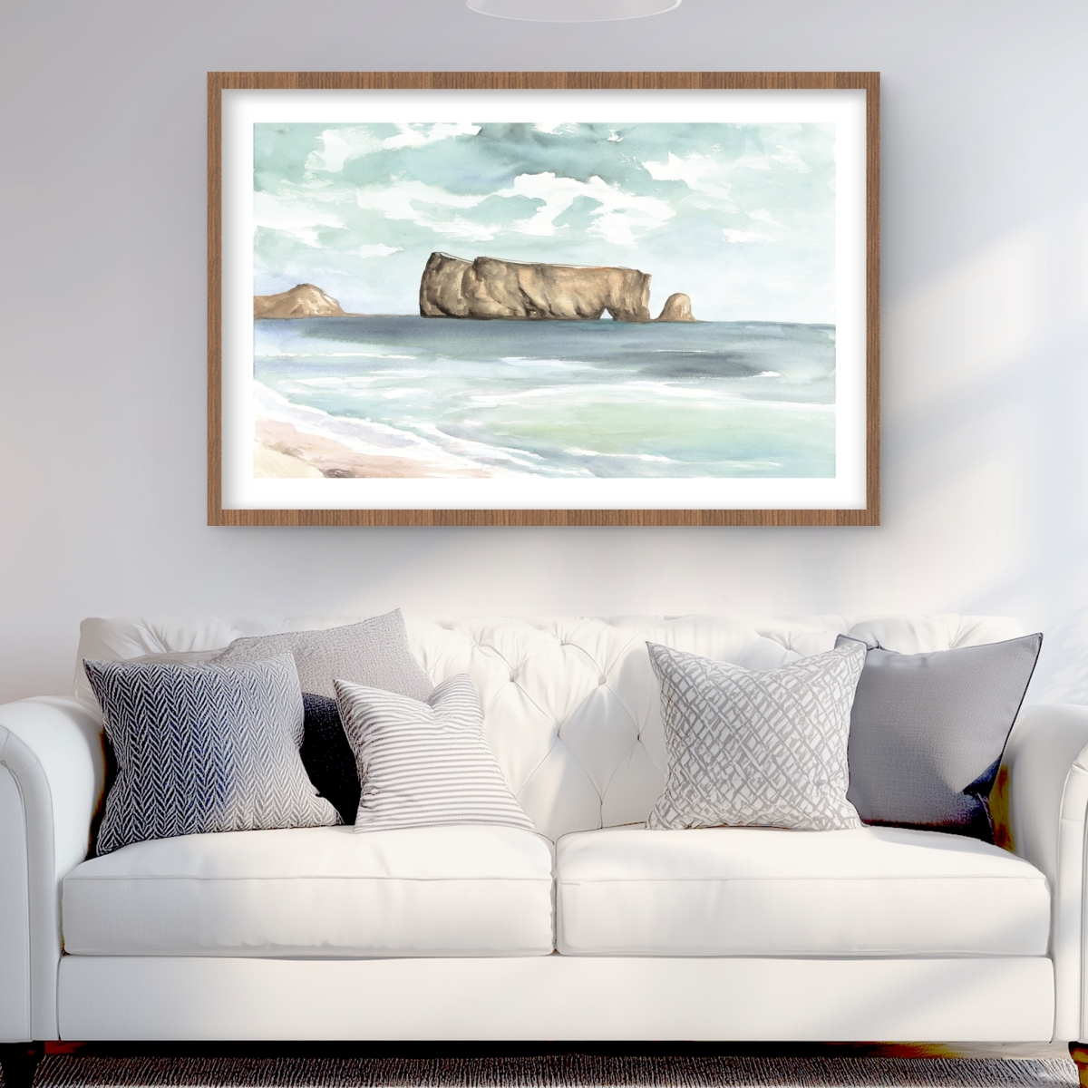 C1FM24367DO8XC 24 x 36 in. Rocher Perce - Framed Matted Print for Bathroom Decor
