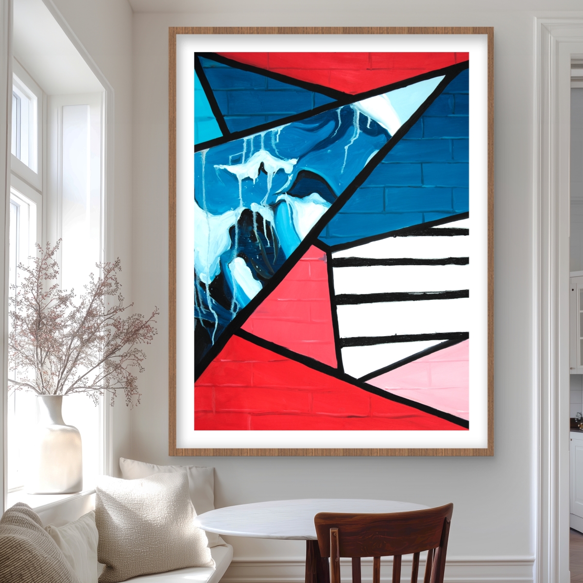 C1FM3648FUFV5Z 36 x 48 in. Diagonal Unity - Framed Matted Print for Bedroom Decor