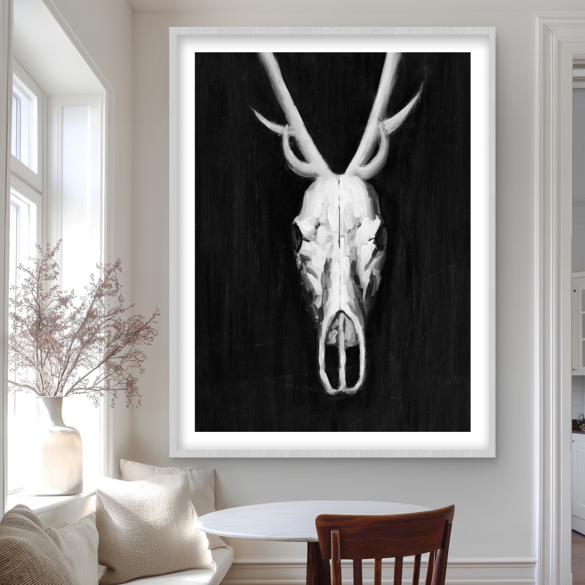 C1FM3648PC4VXS 36 x 48 in. Deer Skull Print - Rustic Home Decor - Framed Matted Art