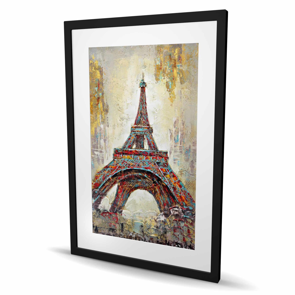 C1FM2436FXMQJB 24 x 36 in. Abstract Eiffel Tower - Contemporary Framed Matted Print