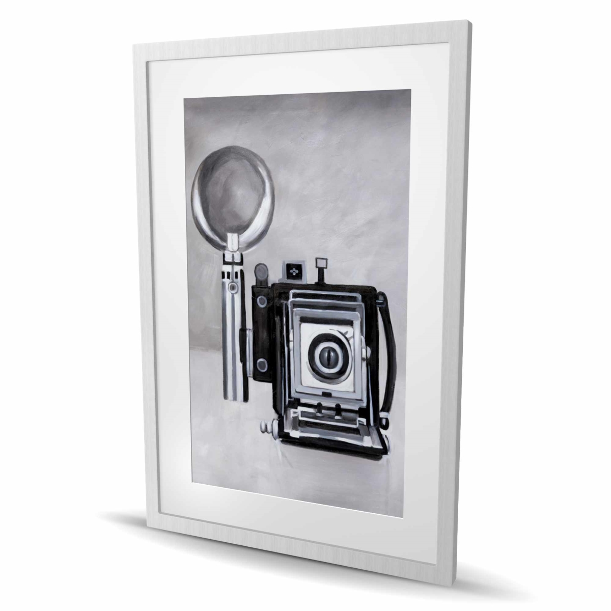 C1FM2436152Y07 24 x 36 in. Antique Camera - Gray Man Cave Framed Matted Print Decor