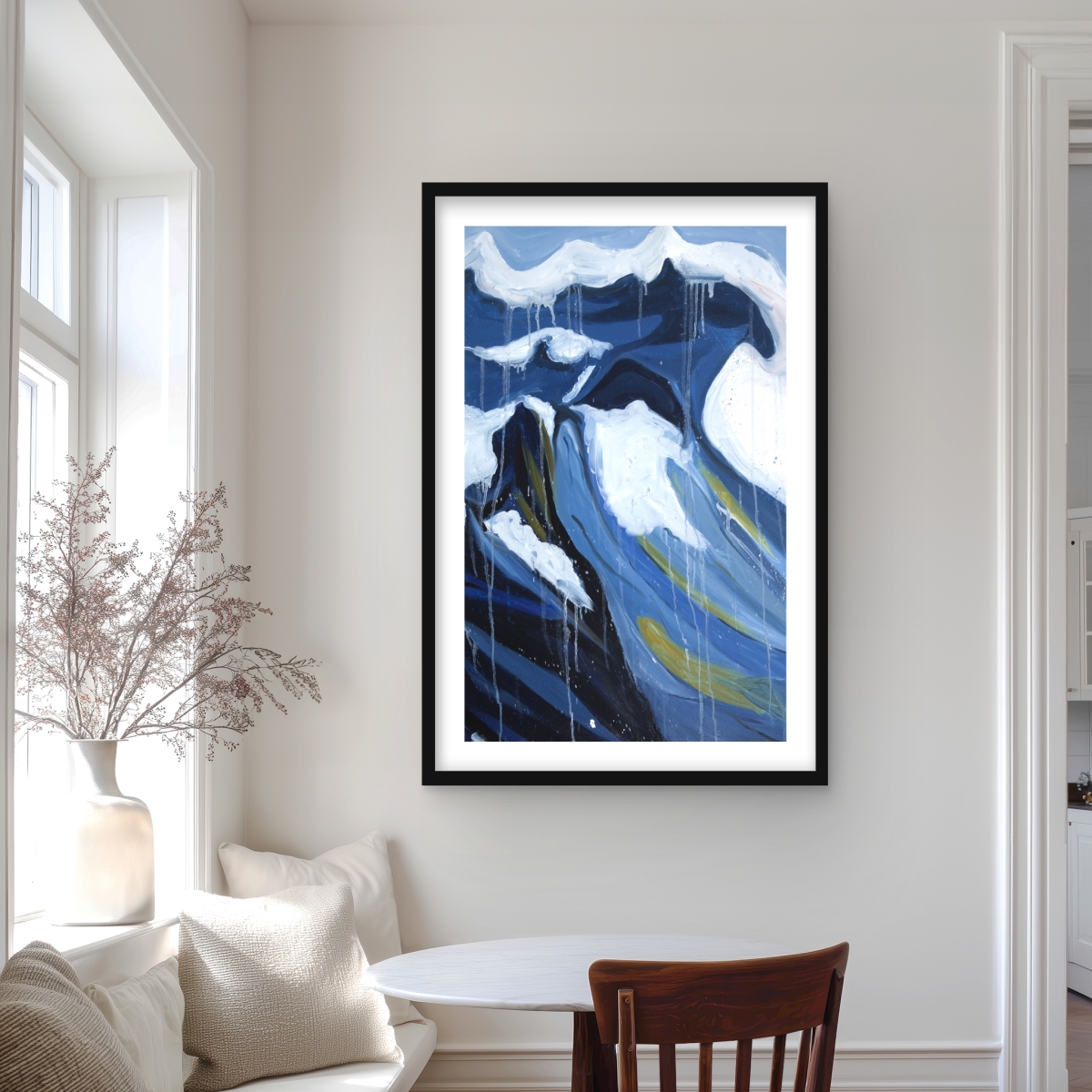 C1FM2436XNET6P 24 x 36 in. Wave in Motion - Modern Coastal Framed Matted Print Decor