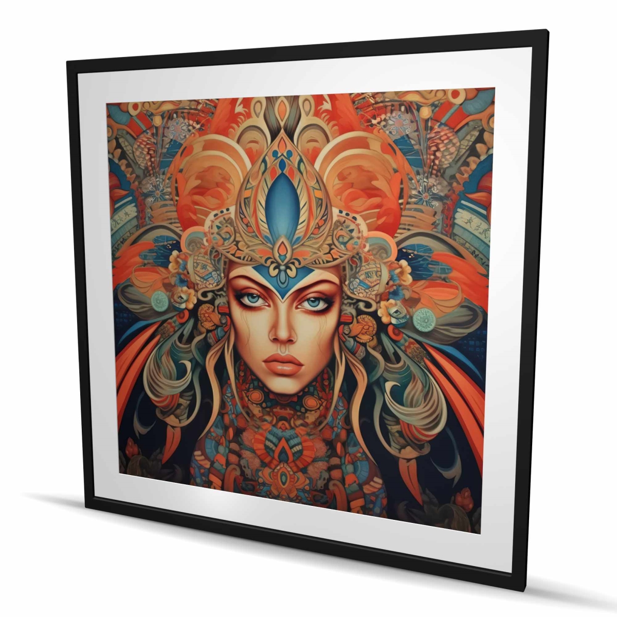 C1FM4848L54MCX 48 x 48 in. Ancient Goddess - Blue Office Framed Matted Print for Decor