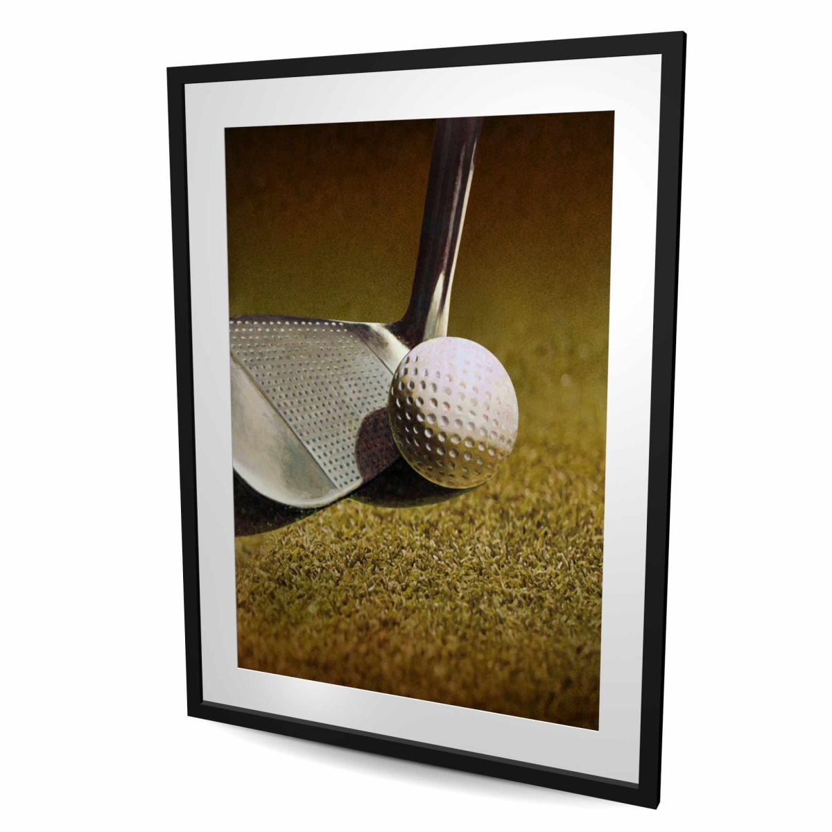 C1FM3648JDAPQ8 36 x 48 in. Golf Closeup - White Hyperrealist Framed Matted Print Decor