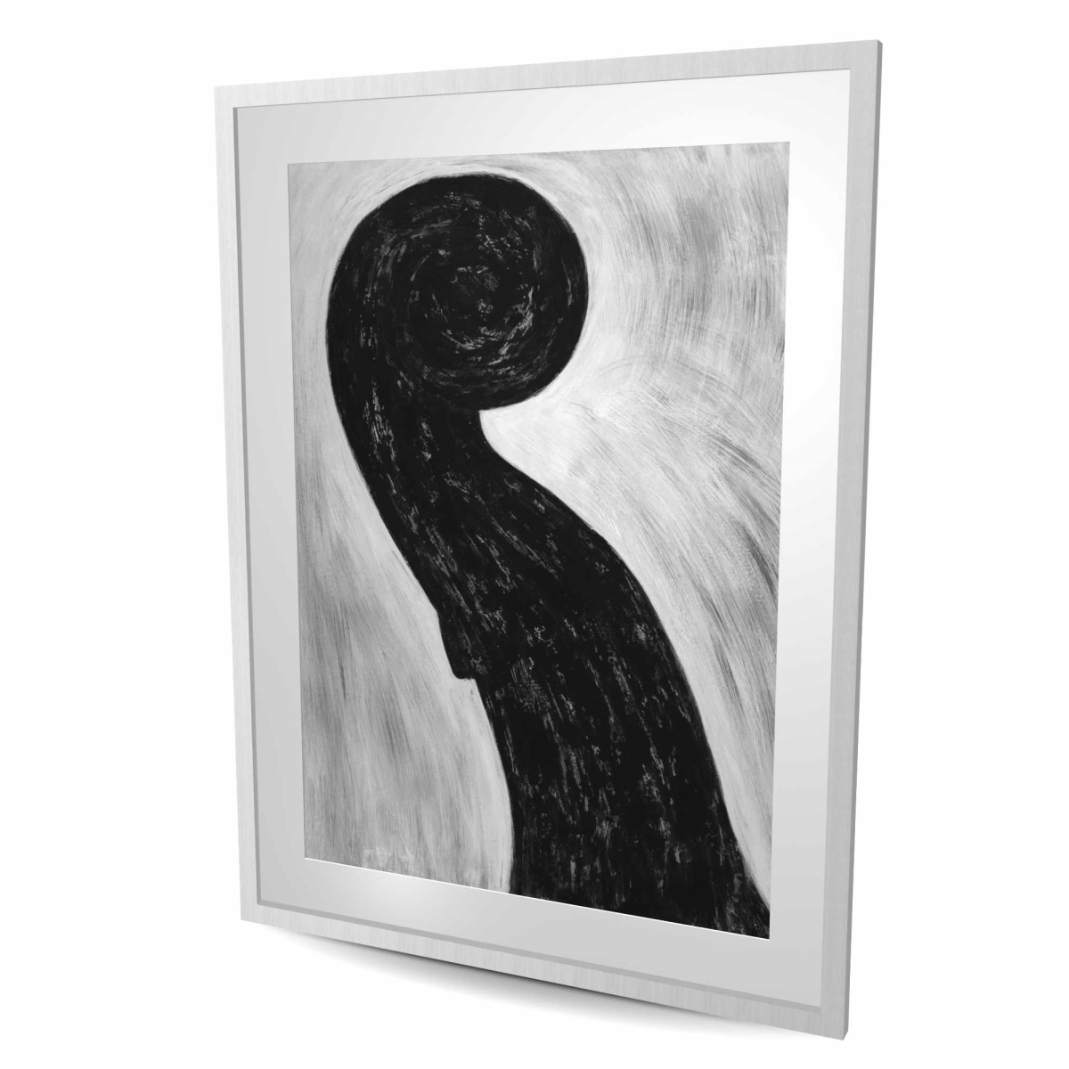 C1FM3648907TPV 36 x 48 in. Scroll Violin - Black Instrument Framed Matted Print Decor