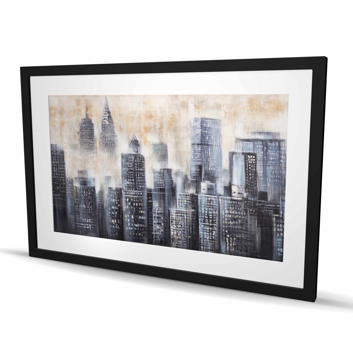 C1FM2436OLQ3FO 24 x 36 in. Buildings Through the Clouds - Office Building Framed Print