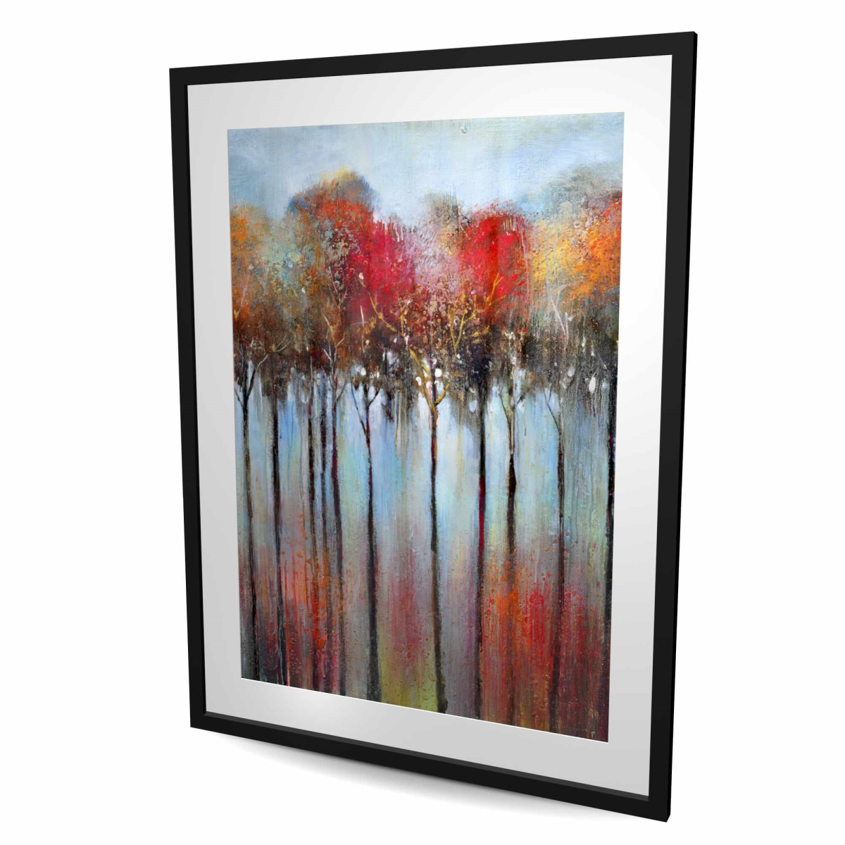 C1FM3648GITXXV 36 x 48 in. Abstract & Colorful Forest - Trees Seasons Framed Print
