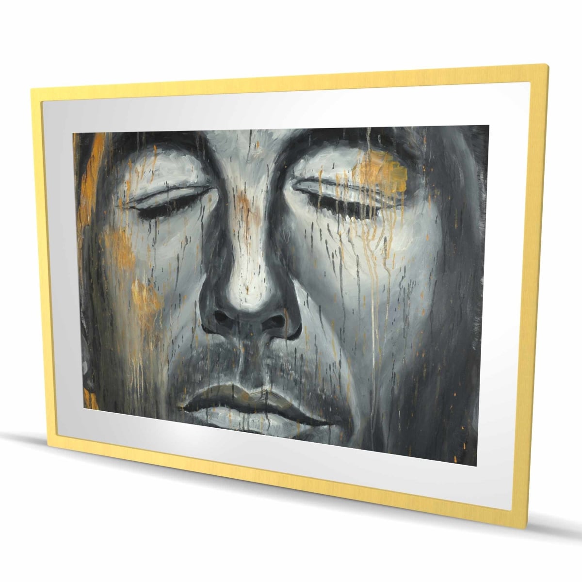 C1FM3648FSBR0R 36 x 48 in. Abstract Man Portrait - Figurative Framed Matted Print Decor