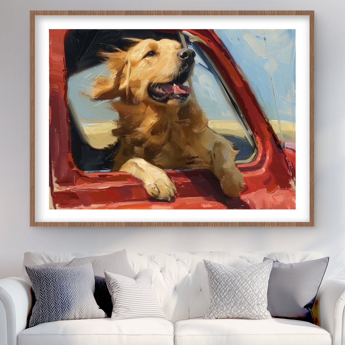 C1FM3648I6CBLB 36 x 48 in. Feel the Wind - Turquoise Framed Matted Print for Home Decor