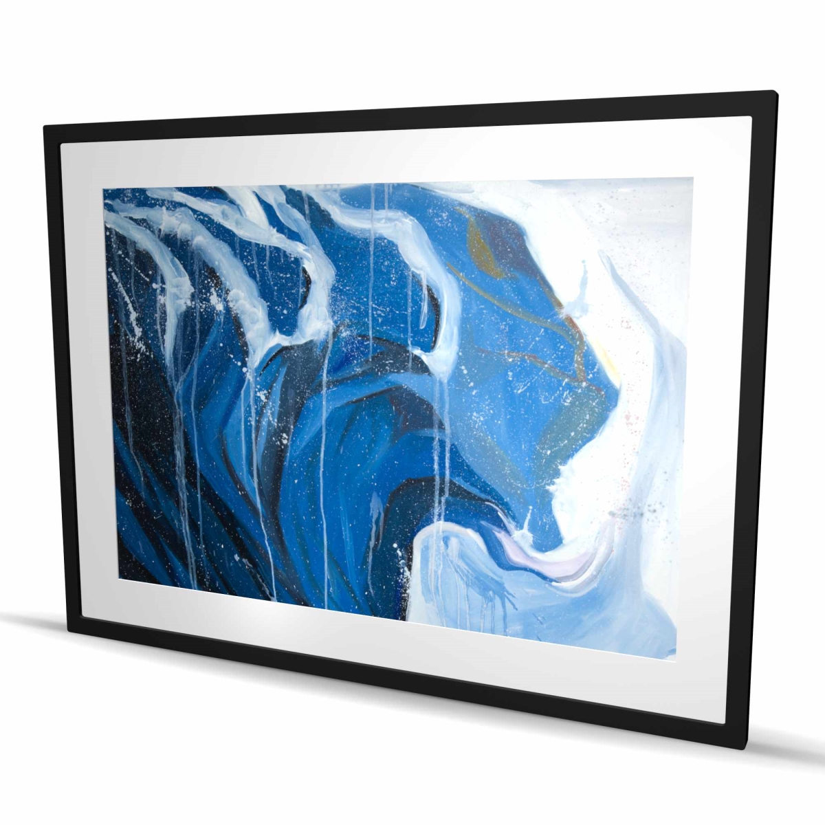 C1FM3648JT5UDZ 36 x 48 in. Abstract Wave in Motion - Modern Coastal Framed Print Decor