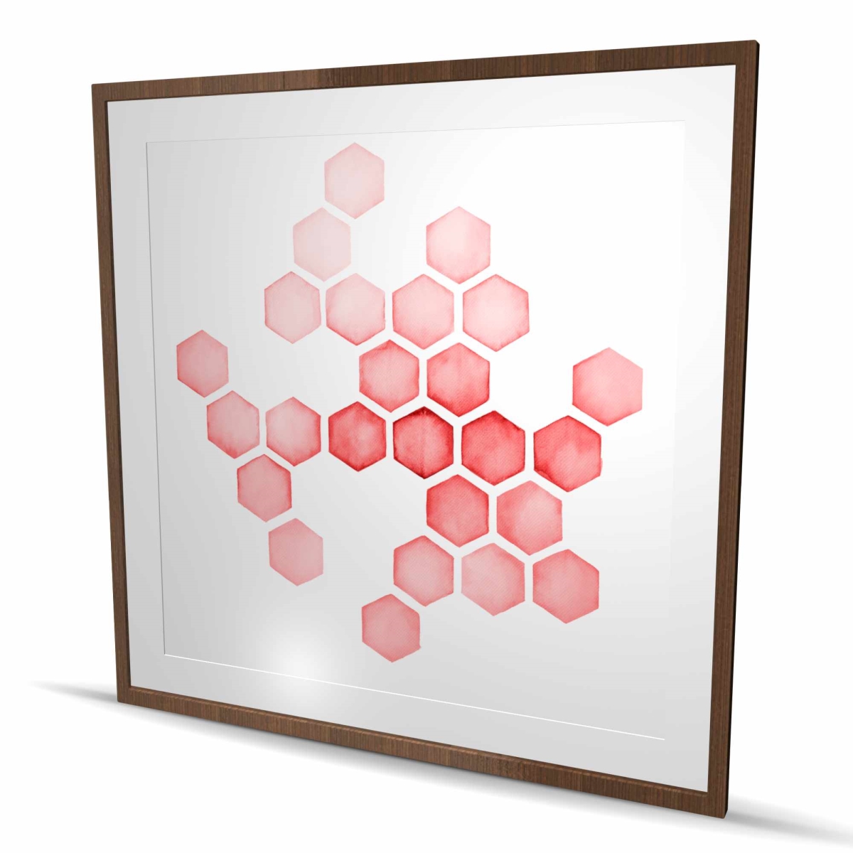 C1FM4848N7X3SI 48 x 48 in. Alveoli Red - Pattern Office Framed Matted Print for Decor