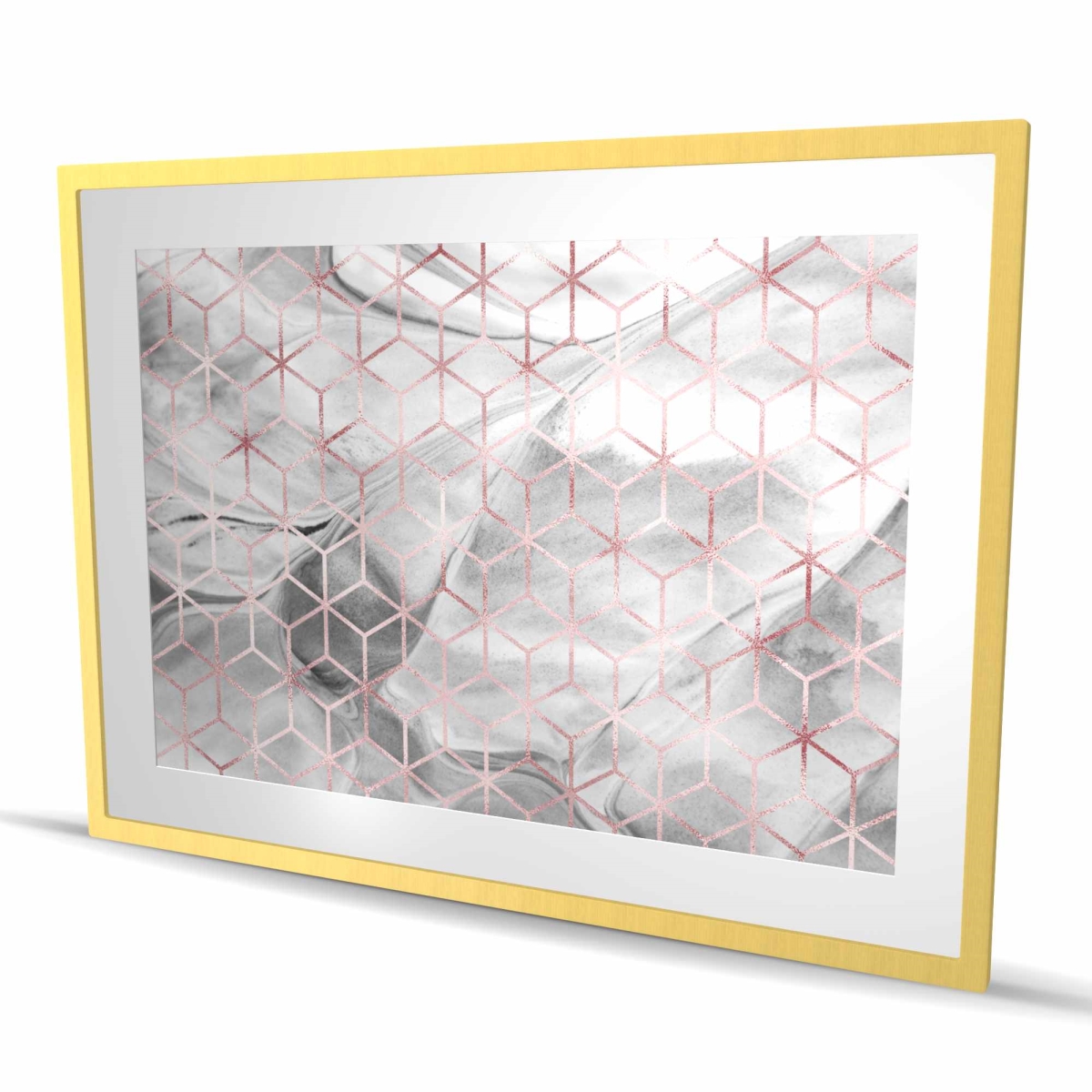 C1FM3648PXPB55 36 x 48 in. Symmetry - Gray Pattern Framed Matted Print for Home Decor