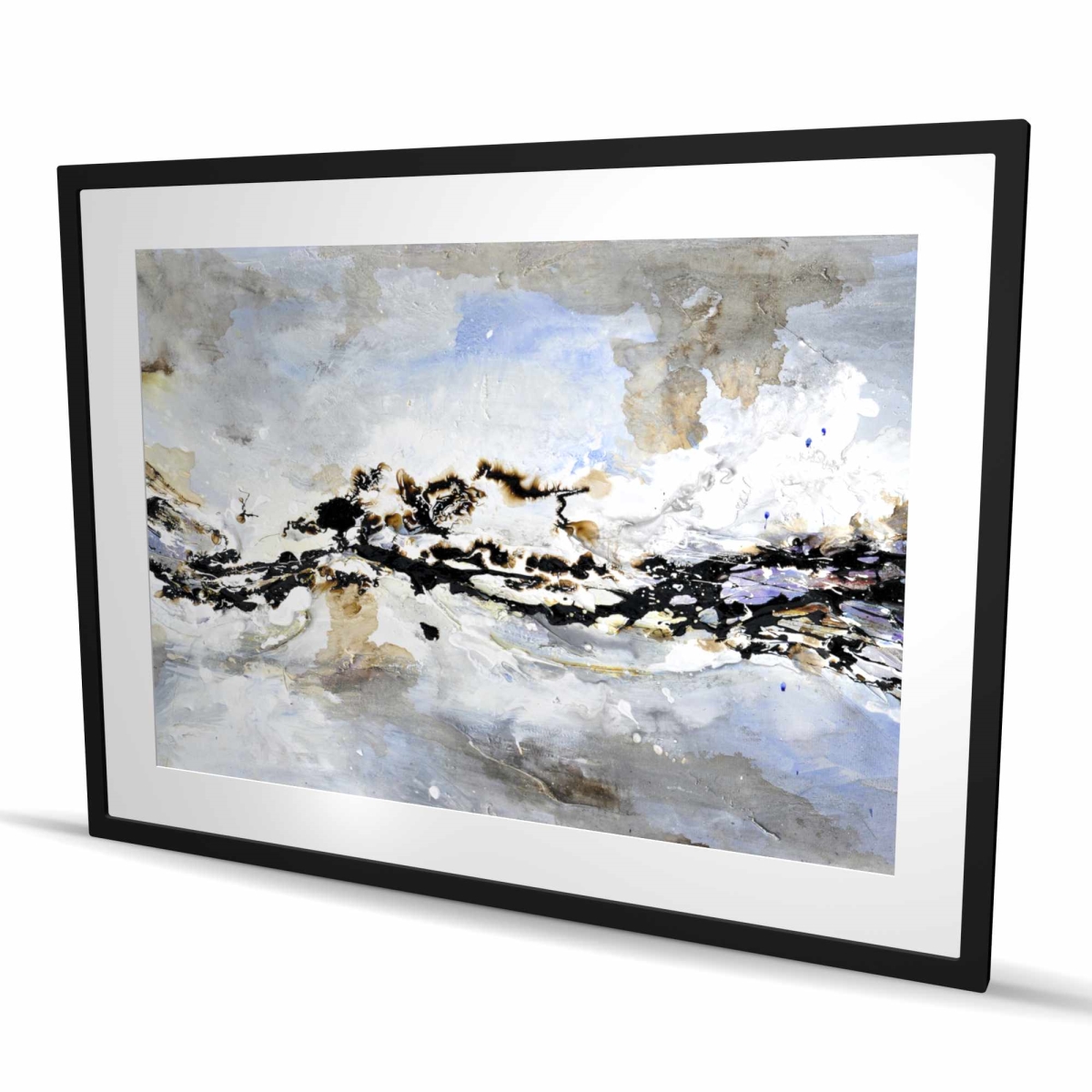 C1FM3648O57XCS 36 x 48 in. Texturized Abstract Wave - Industrial Waves Framed Print