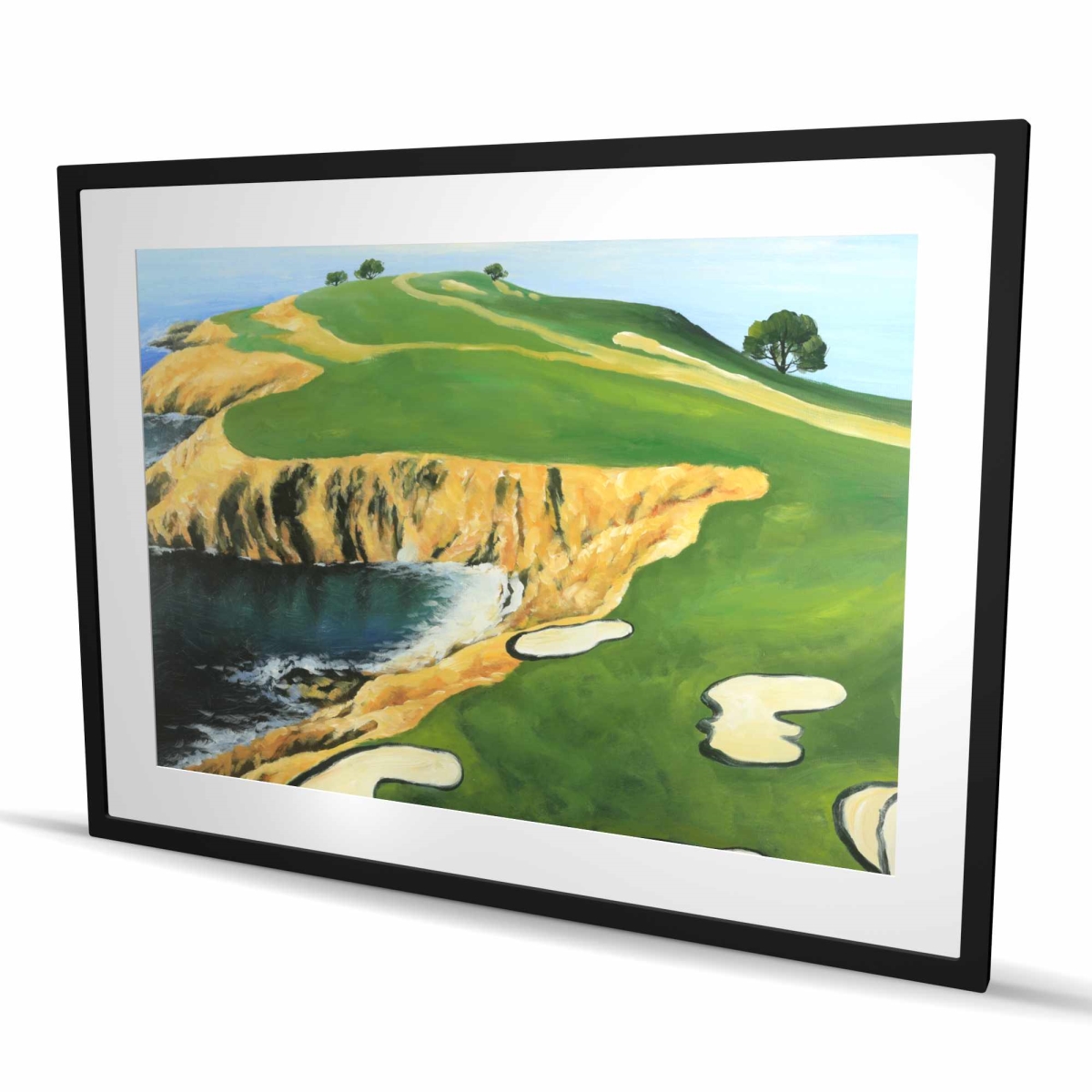 C1FM3648S9OTGH 36 x 48 in. Pebble Beach Golf Links - Man Cave Trees Framed Print Decor