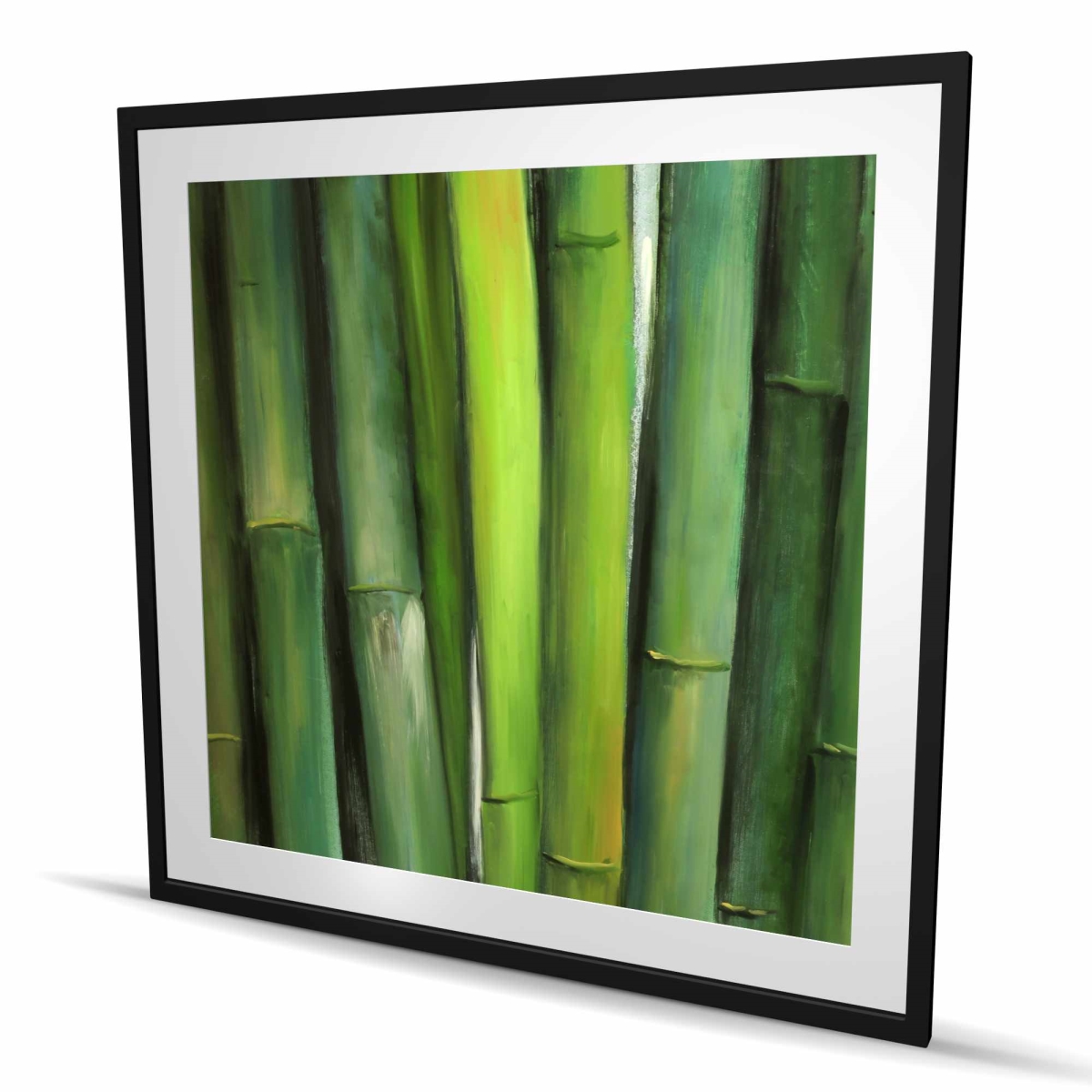 C1FM48485S3BPH 48 x 48 in. Green Bamboo - Exotic Framed Matted Print for Home Decor
