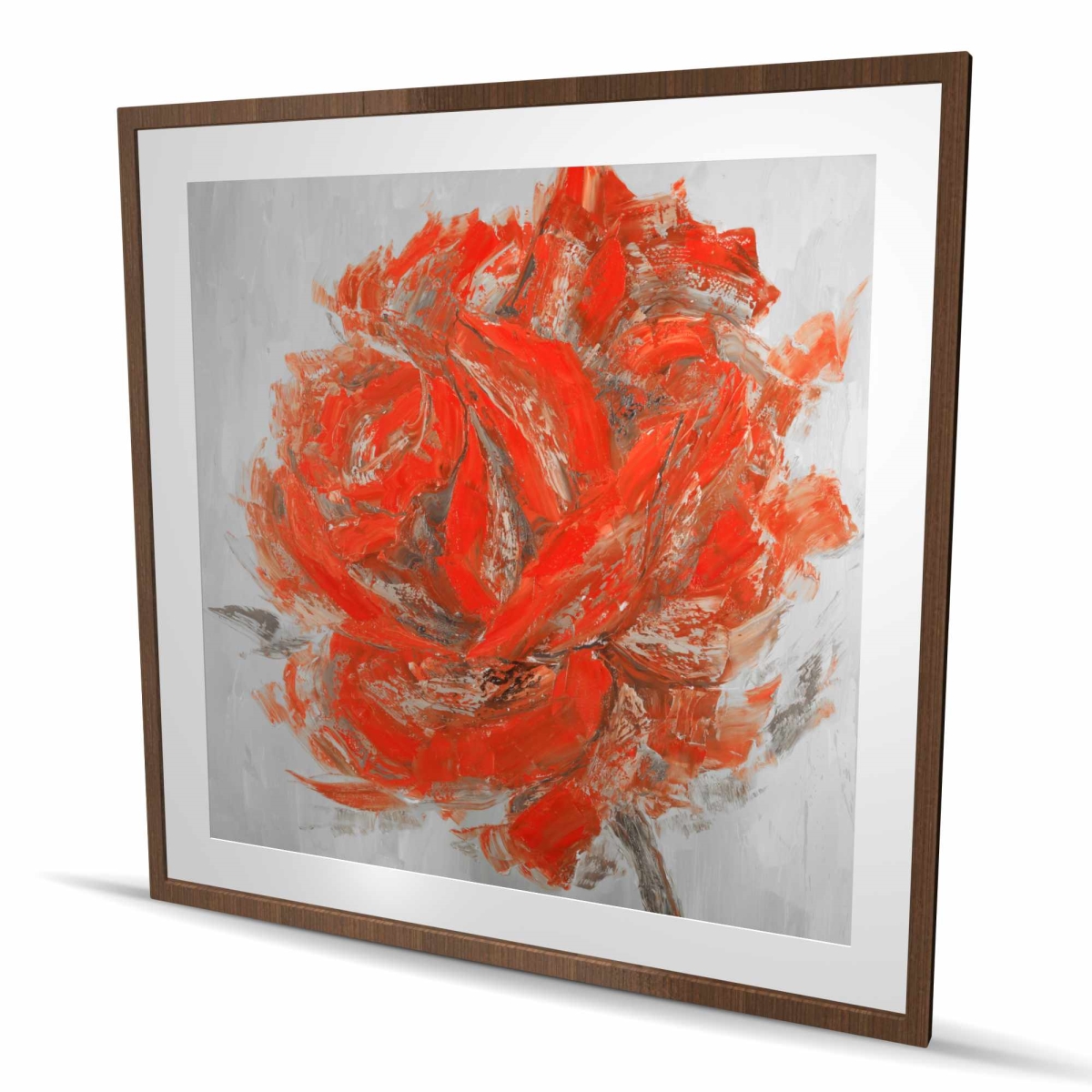 C1FM4848YY4W9E 48 x 48 in. Abstract Rose - Romantic Framed Matted Print for Home Decor